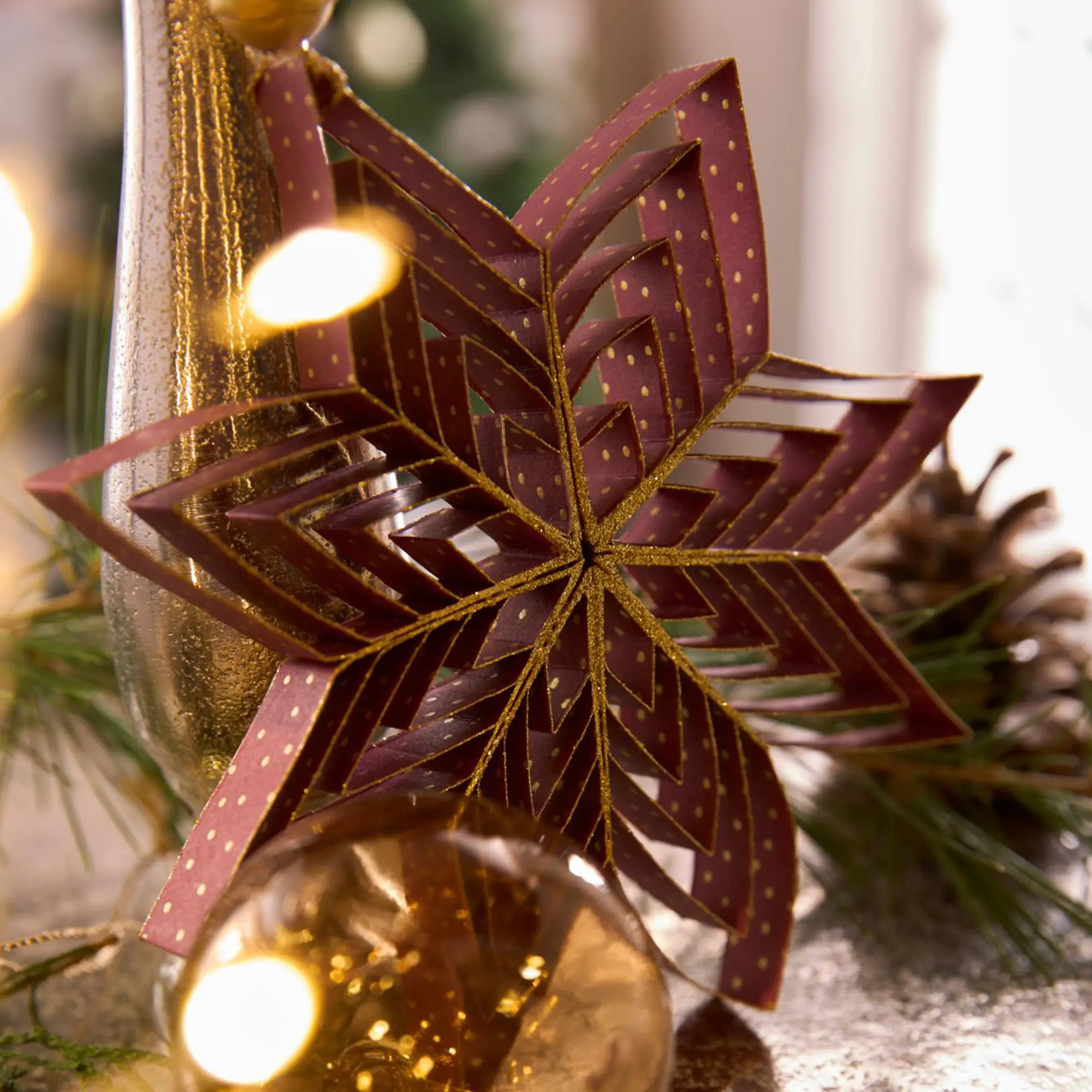 Deko-Hänger "Weihnachtsstern", 5er Set  im Frank Flechtwaren Online Shop für Metallic Glam kaufen