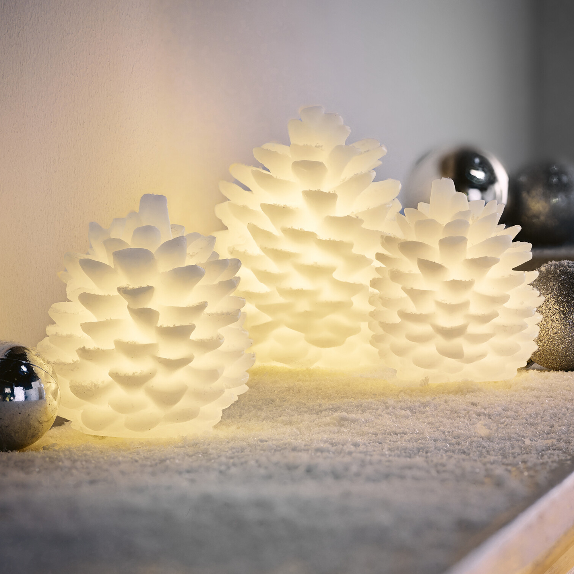 LED-Zapfen "Snow", 3er Set  im Frank Flechtwaren Online Shop kaufen