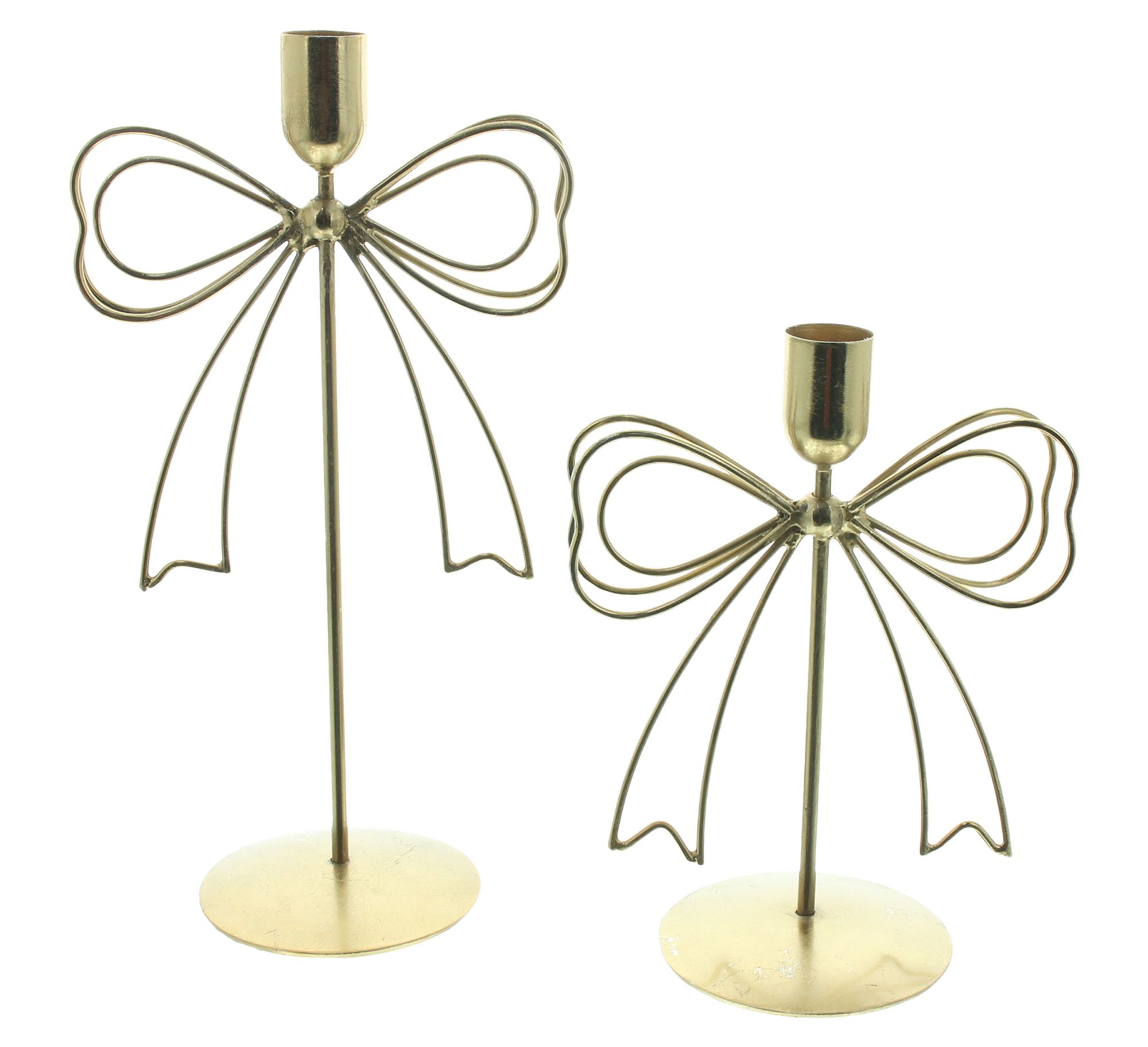 Stabkerzenhalter "Schleife", 2er Set  im Frank Flechtwaren Online Shop für Kerzenhalter kaufen