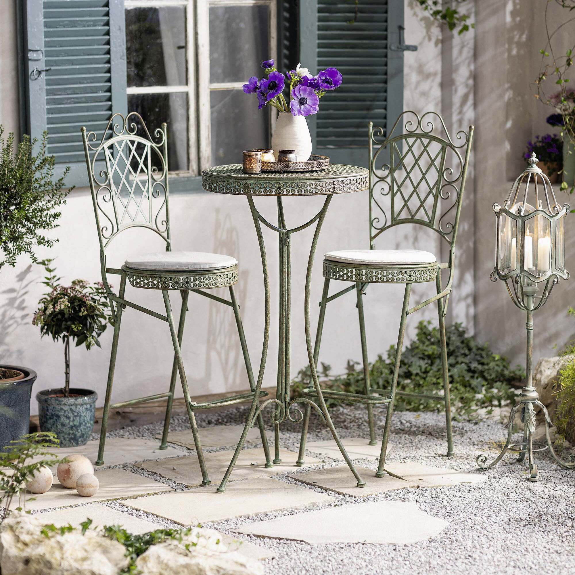 Hoher Gartenstuhl "Ornamente"  im Frank Flechtwaren Online Shop kaufen