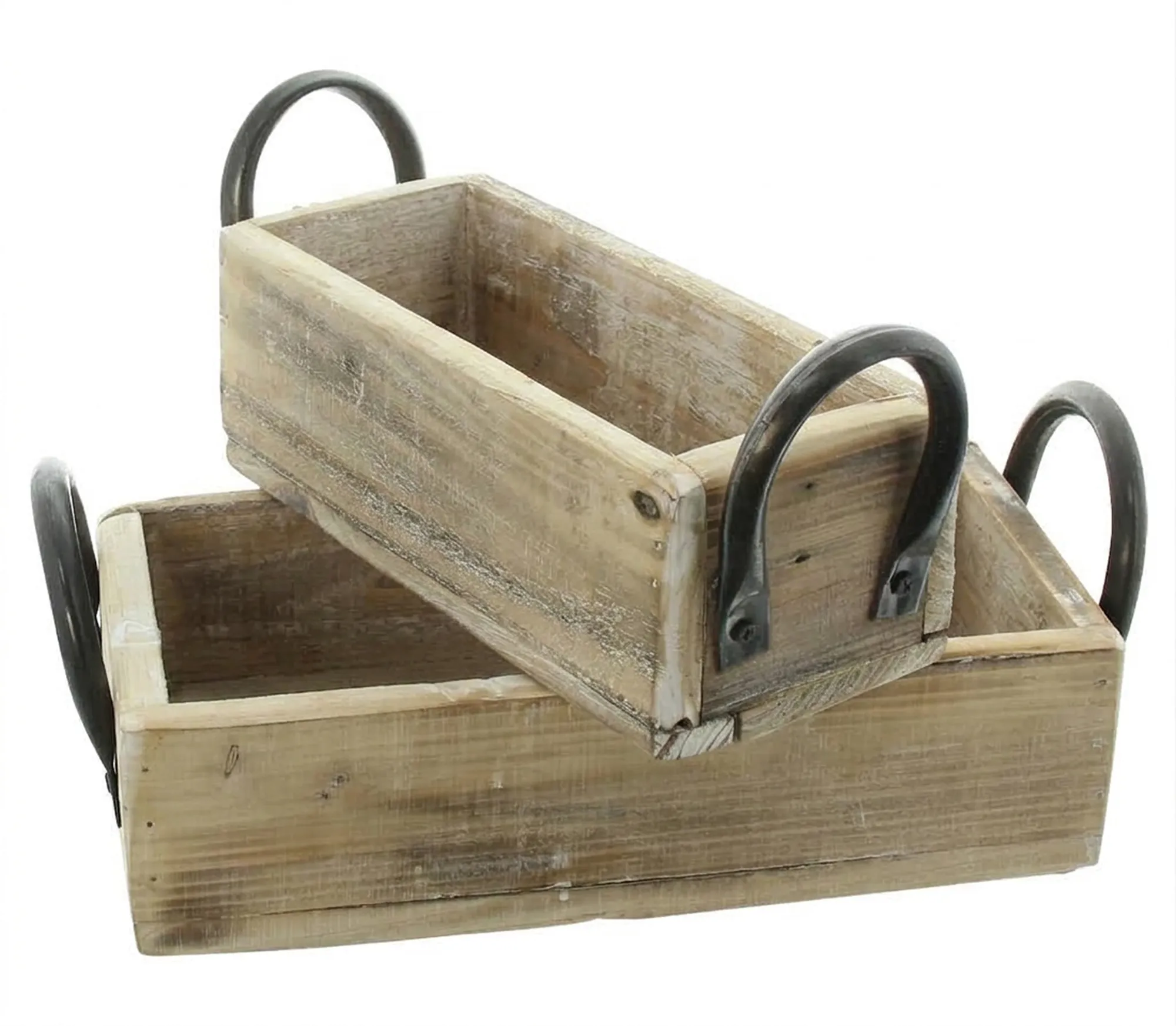 Kiste "Metallgriffe", 2er Set  im Frank Flechtwaren Online Shop für Naturtöne kaufen