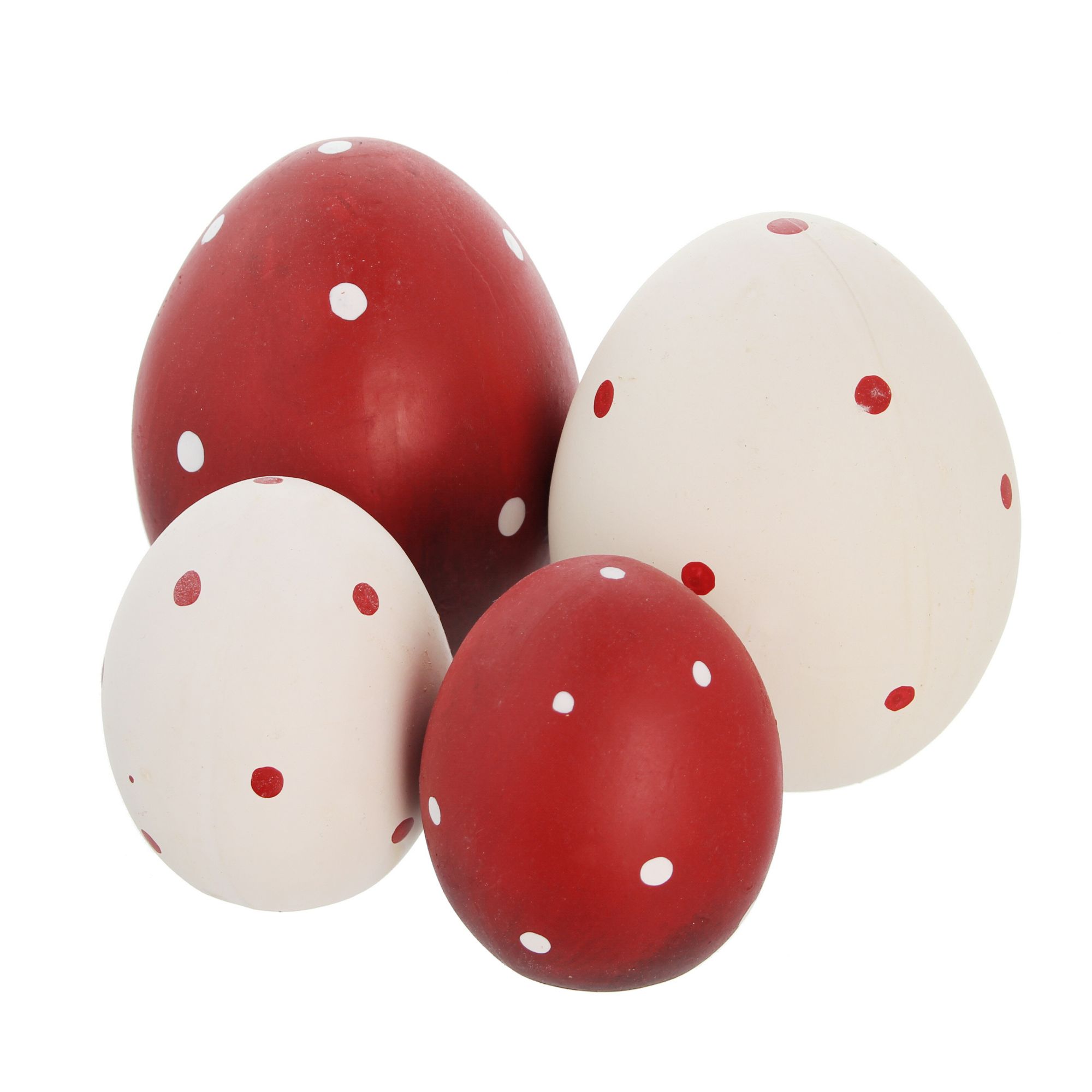 Deko-Ei "Pünktchen", 4er Set  im Frank Flechtwaren Online Shop für Ostereier kaufen