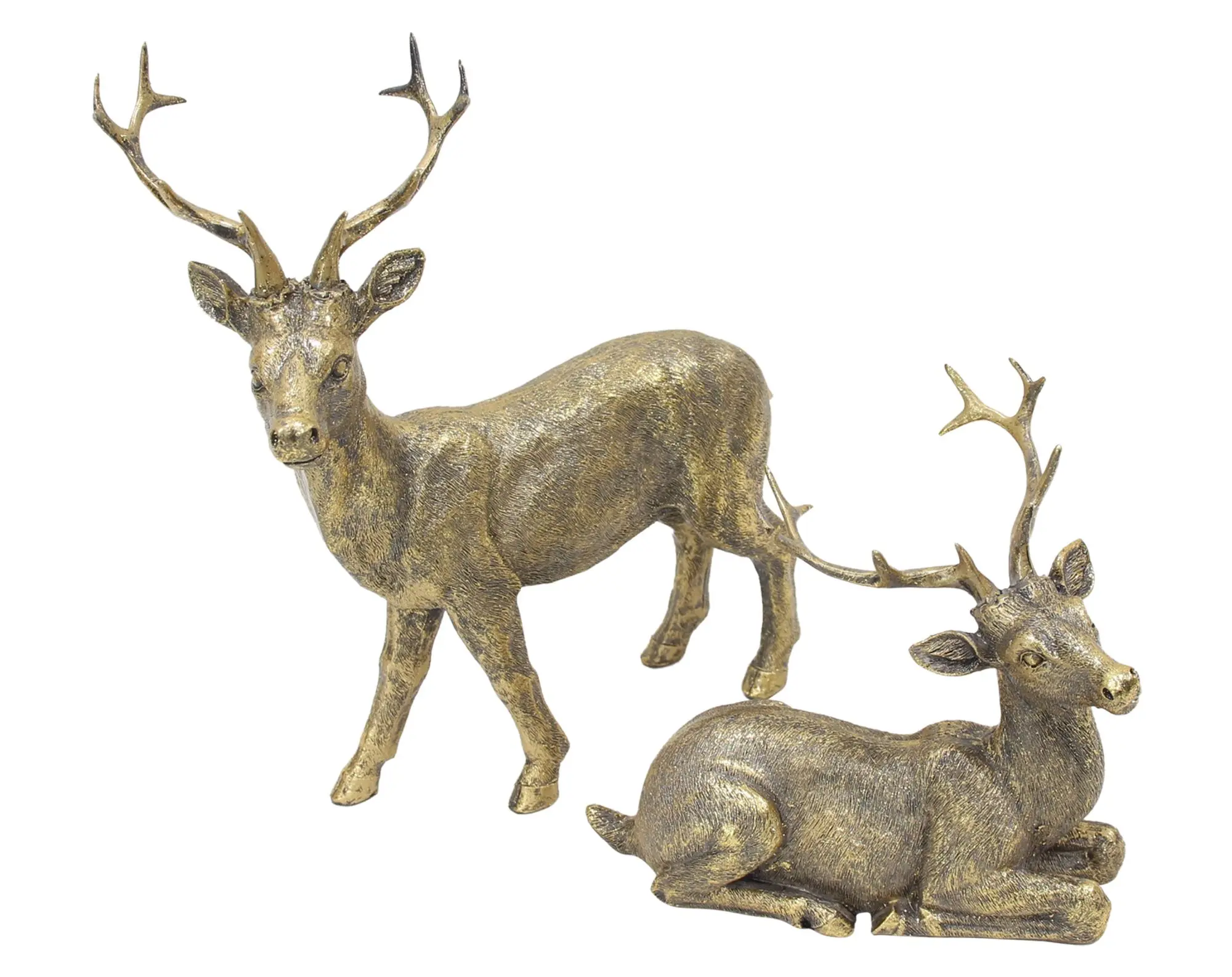 Deko-Hirsch "Golden", 2er Set  im Frank Flechtwaren Online Shop für Waldspaziergang kaufen