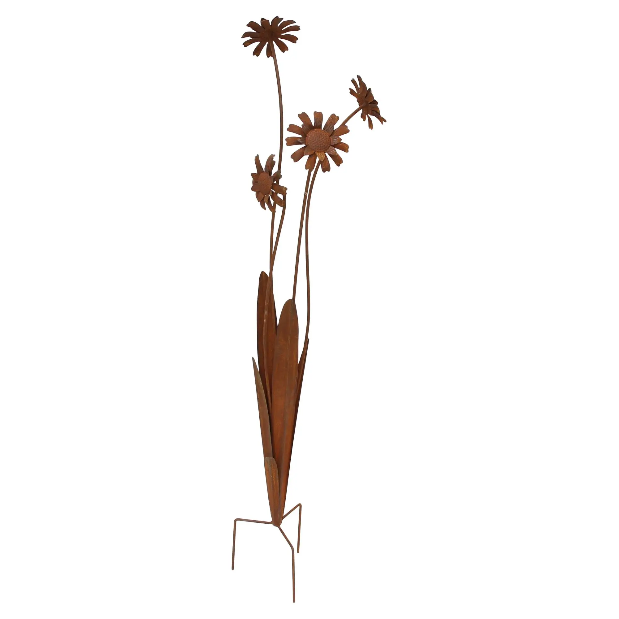 Gartenstecker "Rostblumen"  im Frank Flechtwaren Online Shop für Rostdeko für Ihren Garten kaufen