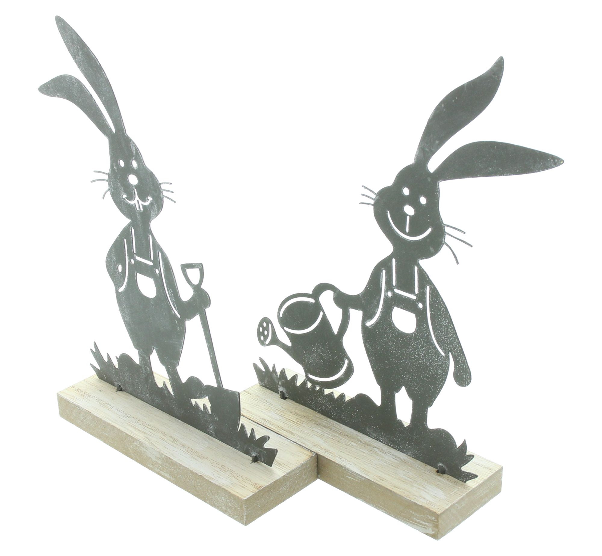 Hase "Gartenarbeit", 2er Set im Frank Flechtwaren Online Shop für Ostern kaufen Hase "Gartenarbeit", 2er Set im Frank Flechtwaren Online Shop für Ostern kaufen
