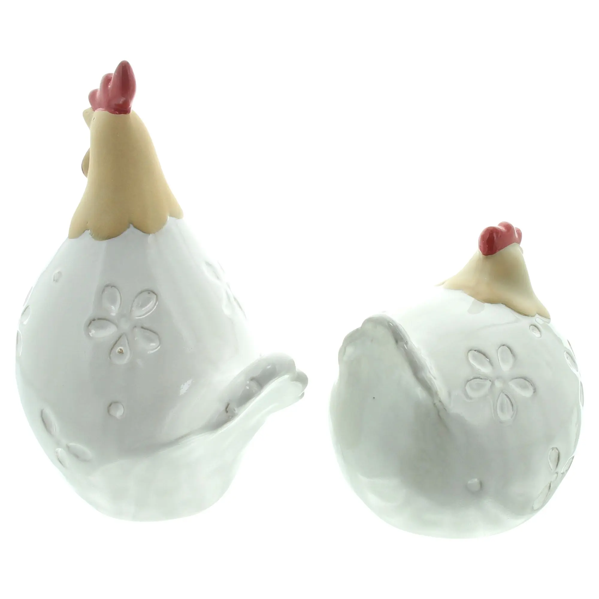Huhn "Blumenmuster", 2er Set  im Frank Flechtwaren Online Shop für Landhaus-Flair kaufen