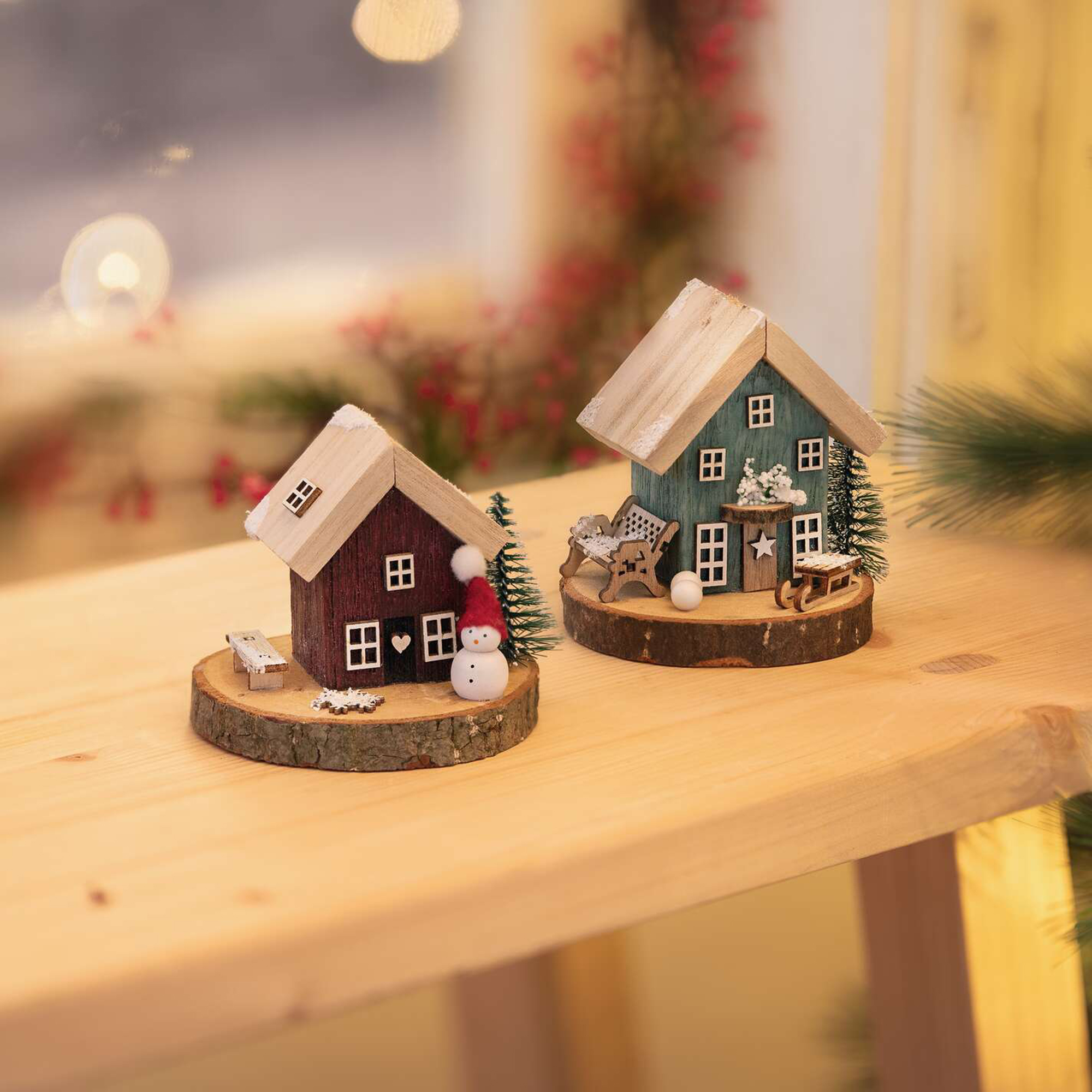 Dekohaus "Winterzeit", 2er Set  im Frank Flechtwaren Online Shop kaufen