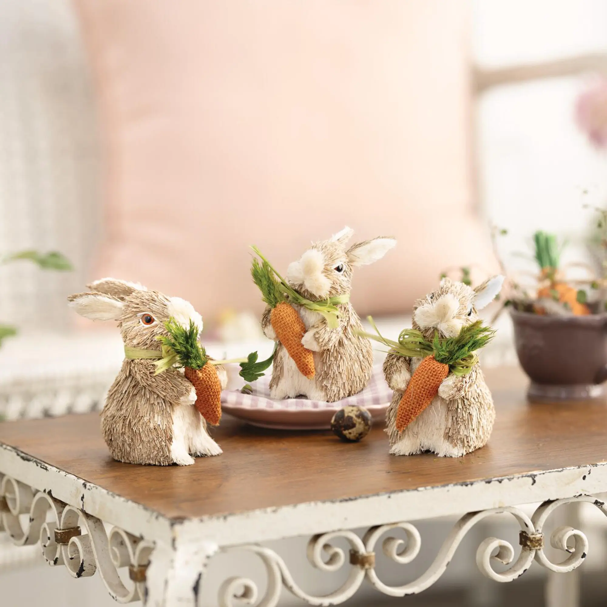 Figur "Häschen mit Karotte", 3er Set  im Frank Flechtwaren Online Shop kaufen