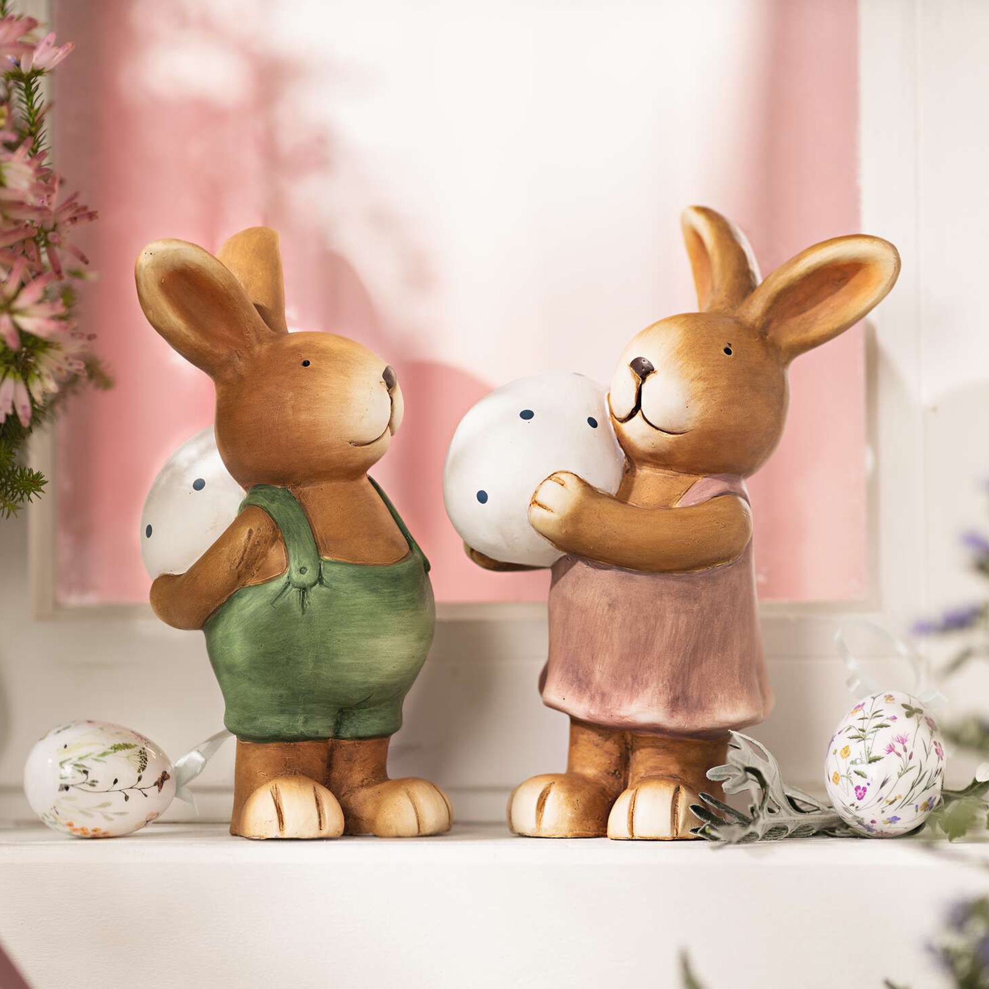 Figur "Hase mit Ei", 2er Set  im Frank Flechtwaren Online Shop kaufen