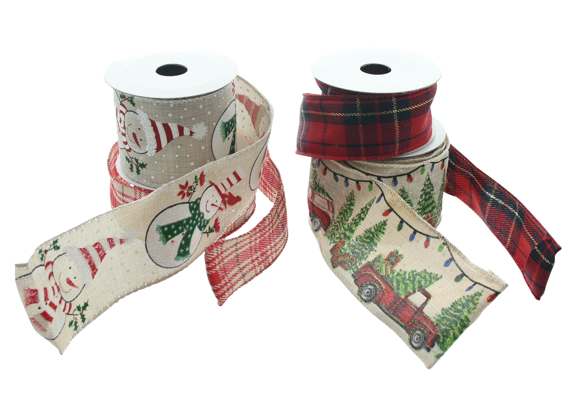 Dekoband "Winterzeit", 4er Set  im Frank Flechtwaren Online Shop für Weihnachtliche Kränze kaufen