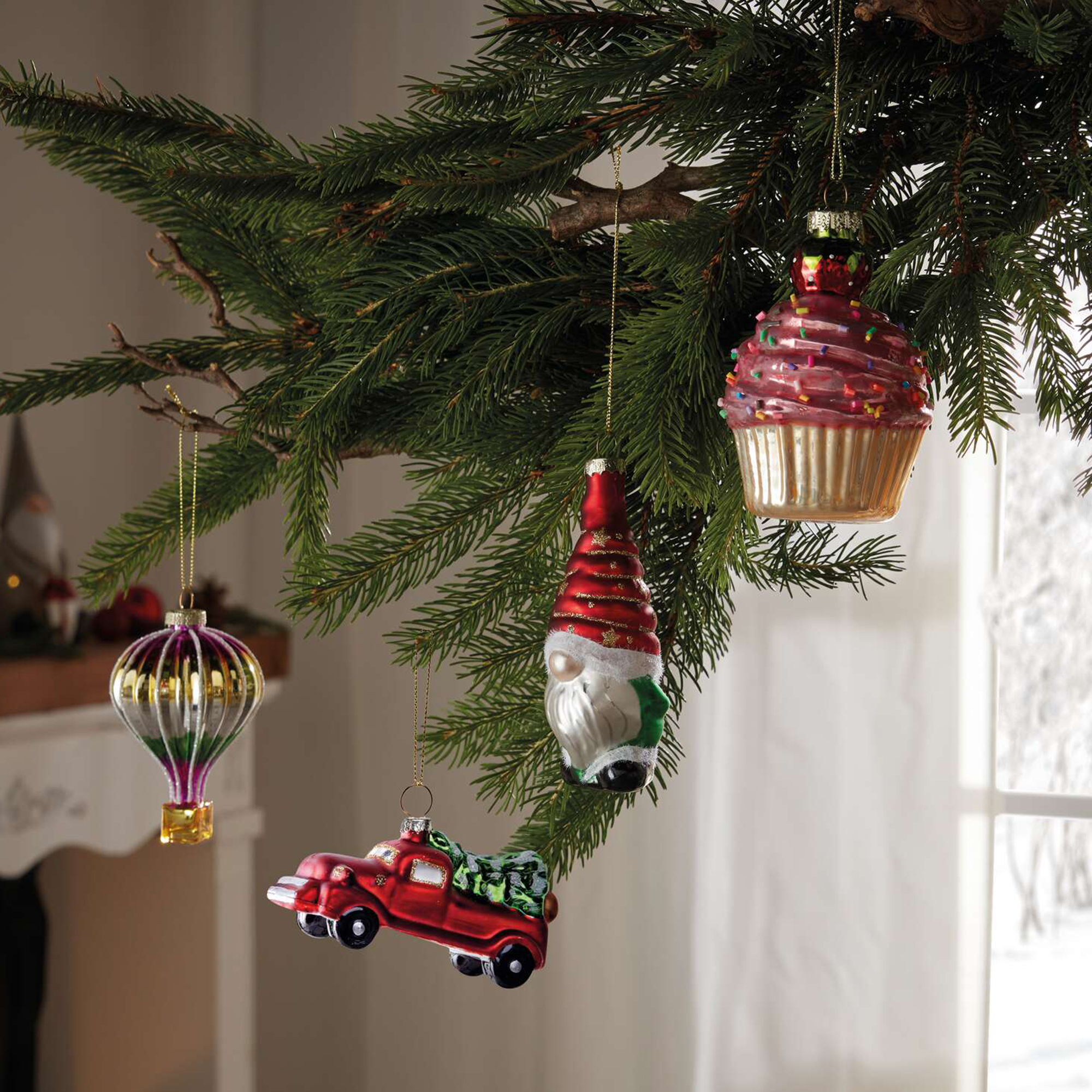 Christbaumschmuck "Fancy", 4er Set  im Frank Flechtwaren Online Shop kaufen