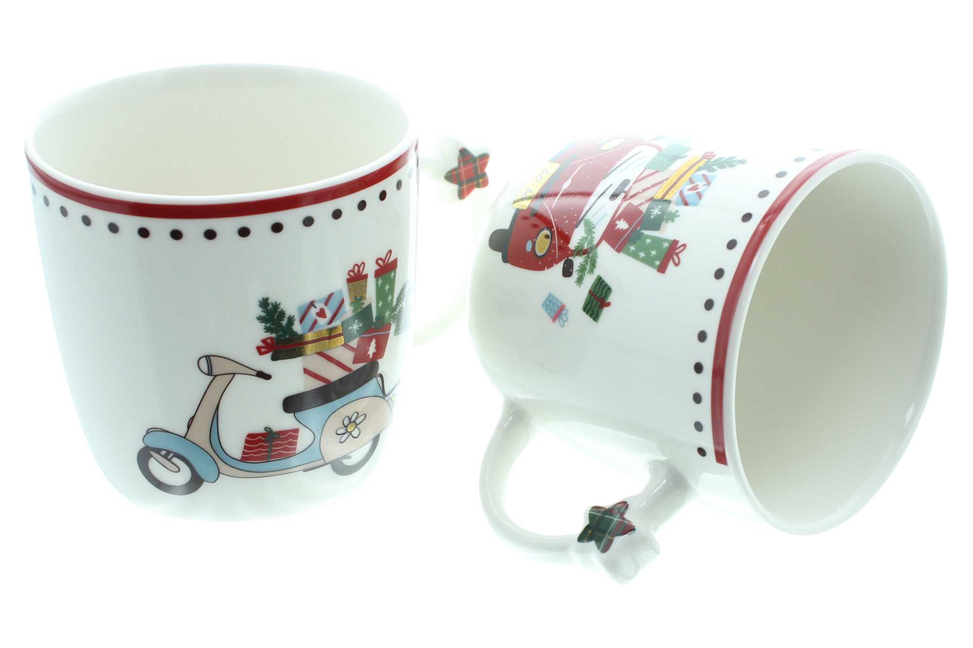 Tasse "Weihnachtstour", 2er Set  im Frank Flechtwaren Online Shop für Weihnachten kaufen