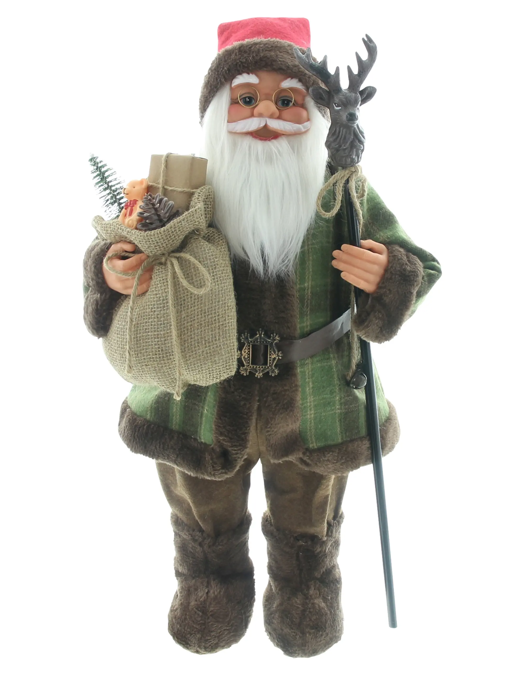 Figur "Santa mit Stab"  im Frank Flechtwaren Online Shop für Weihnachtsmänner kaufen