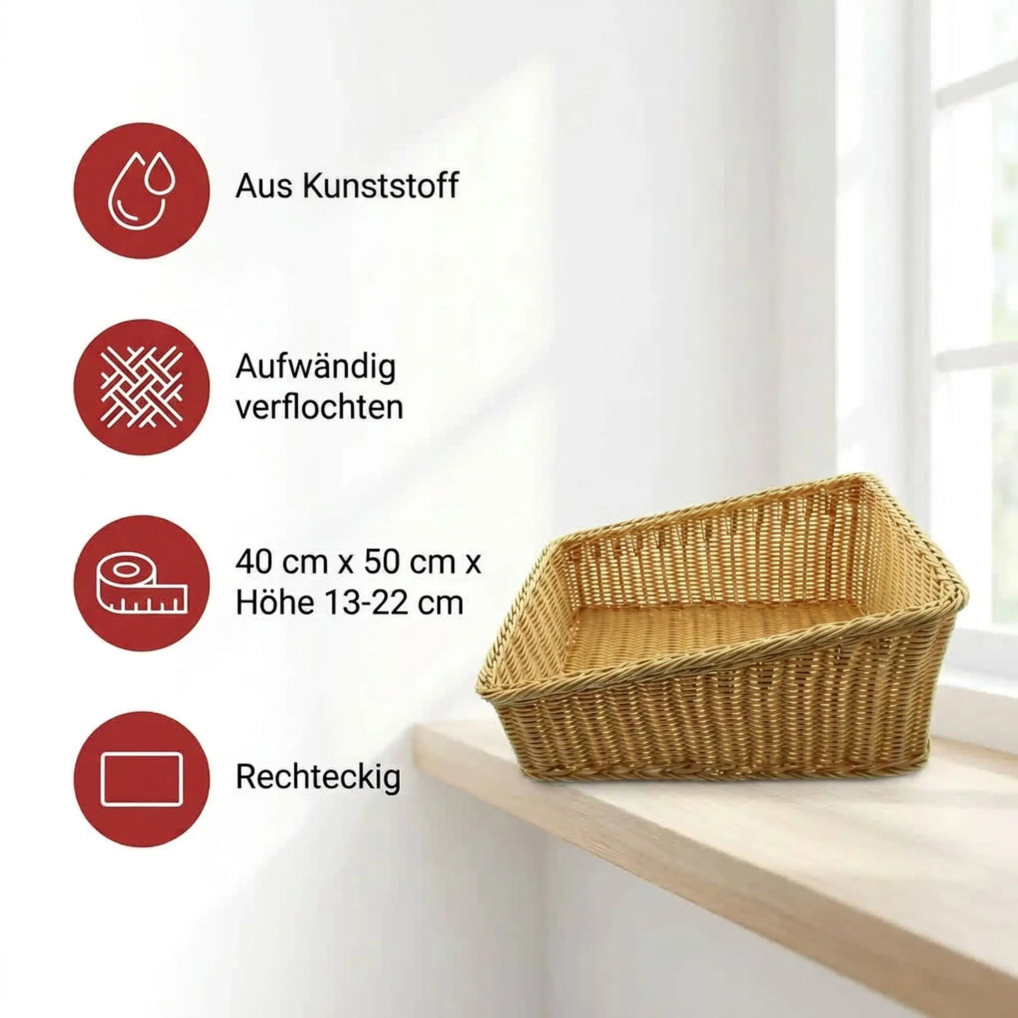 Regalkorb "Poly", 40 x 50 cm  im Frank Flechtwaren Online Shop für Auslagekörbe &amp; Regalkörbe kaufen