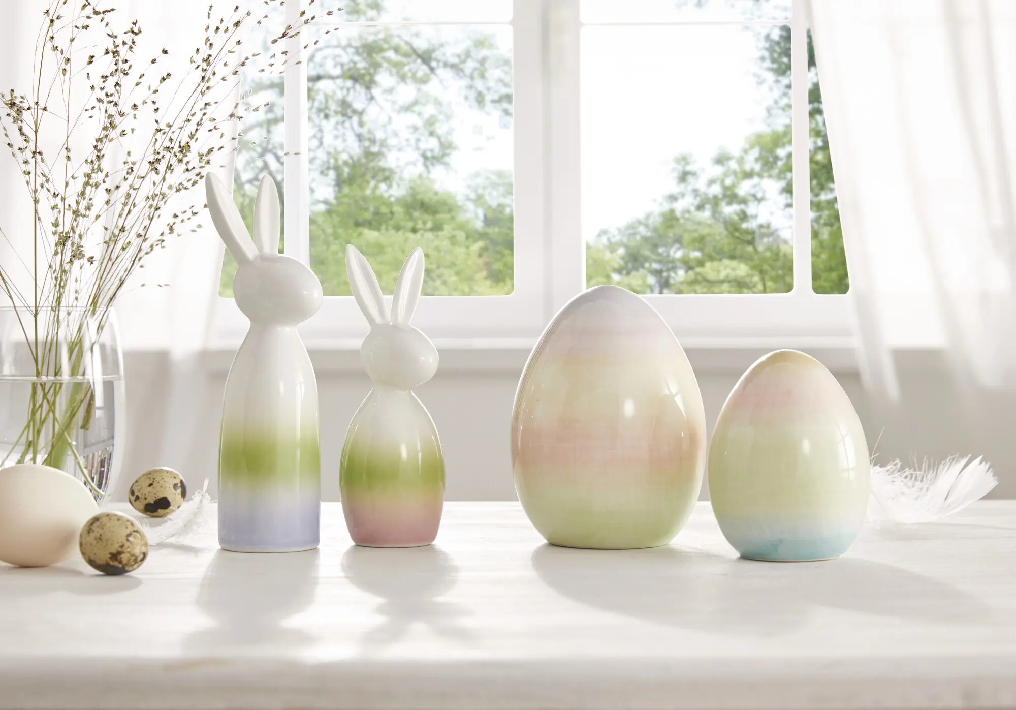 Hase "Pastell", 2er Set  im Frank Flechtwaren Online Shop für Ostern kaufen