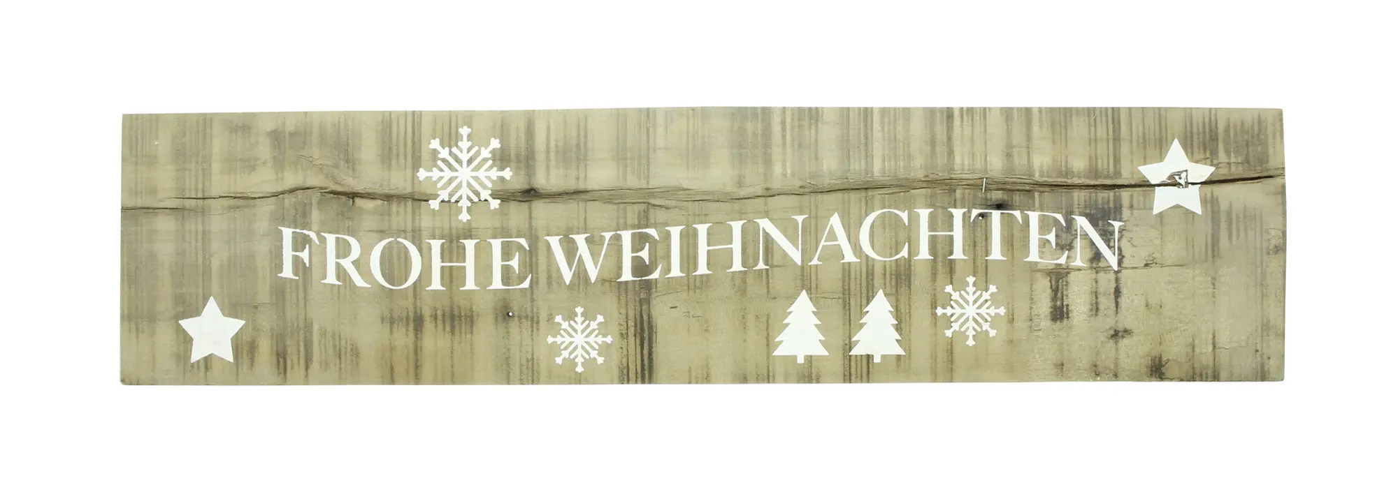 Schild "Frohe Weihnachten"  im Frank Flechtwaren Online Shop für Gartendeko kaufen
