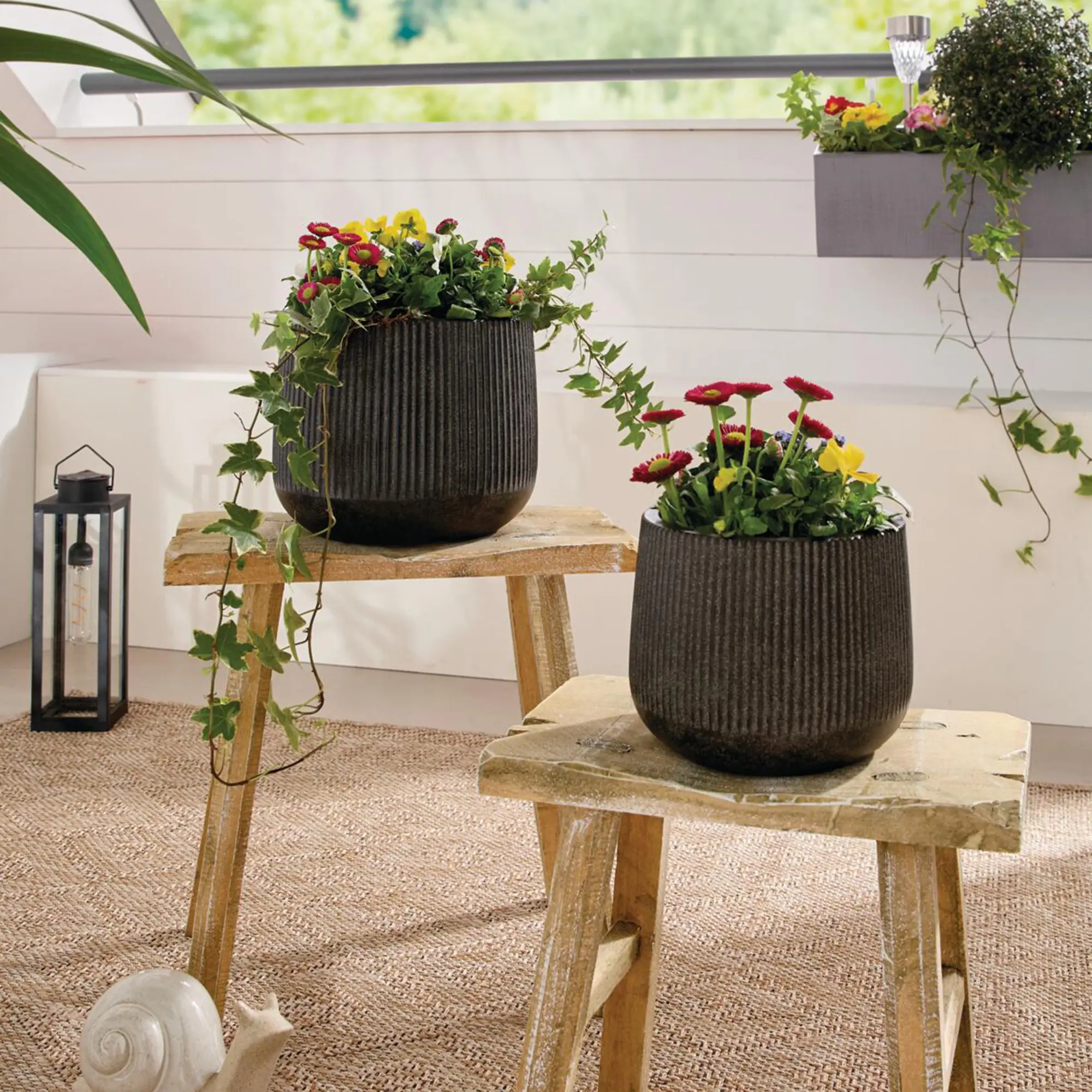 Übertopf "Rillen", 2er Set  im Frank Flechtwaren Online Shop kaufen
