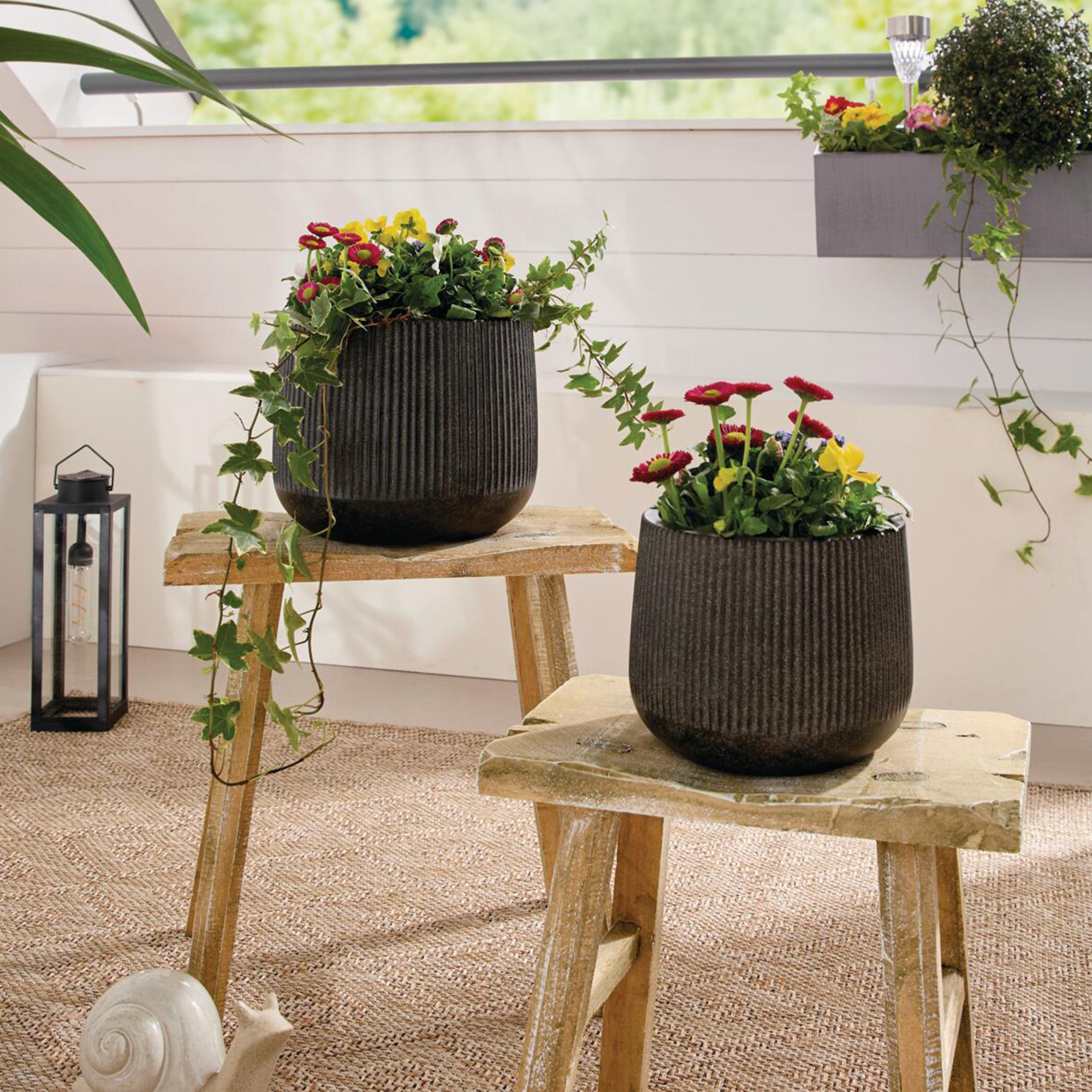 Übertopf "Rillen", 2er Set  im Frank Flechtwaren Online Shop kaufen