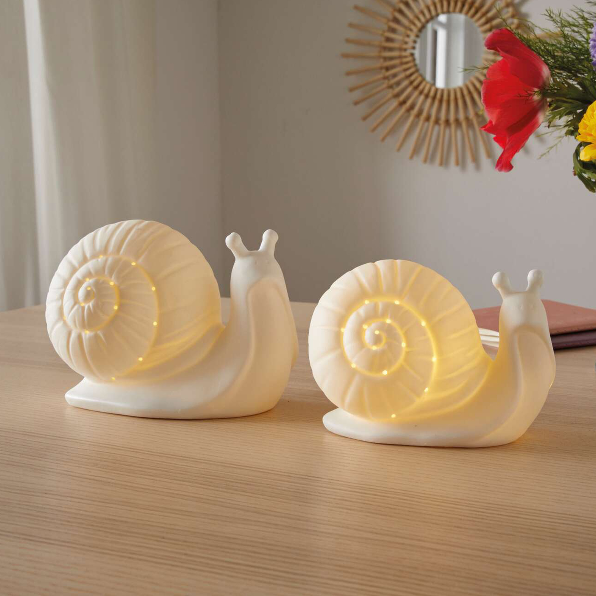 LED-Schnecke "White", 2er Set  im Frank Flechtwaren Online Shop kaufen