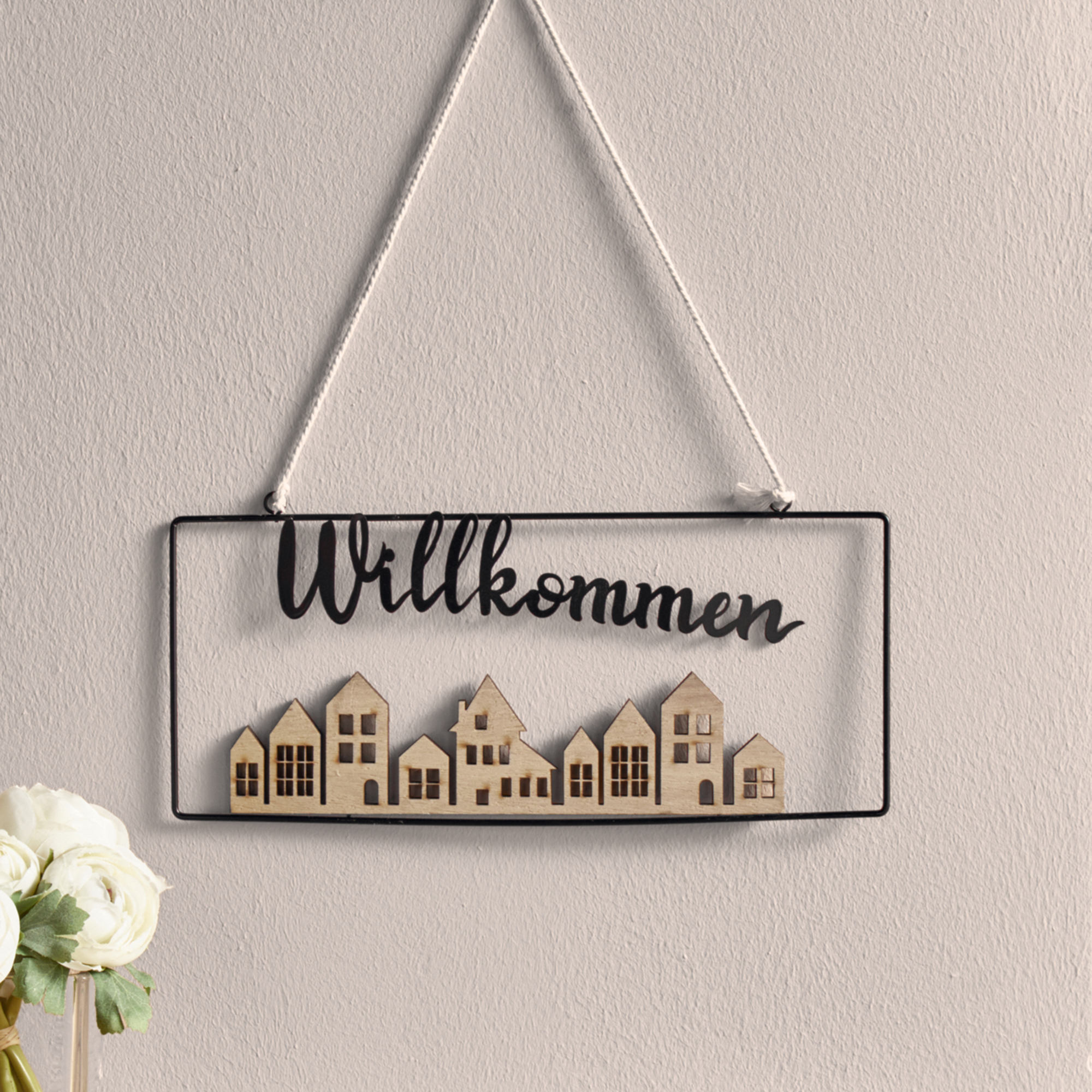 Hänger "Willkommen"  im Frank Flechtwaren Online Shop kaufen