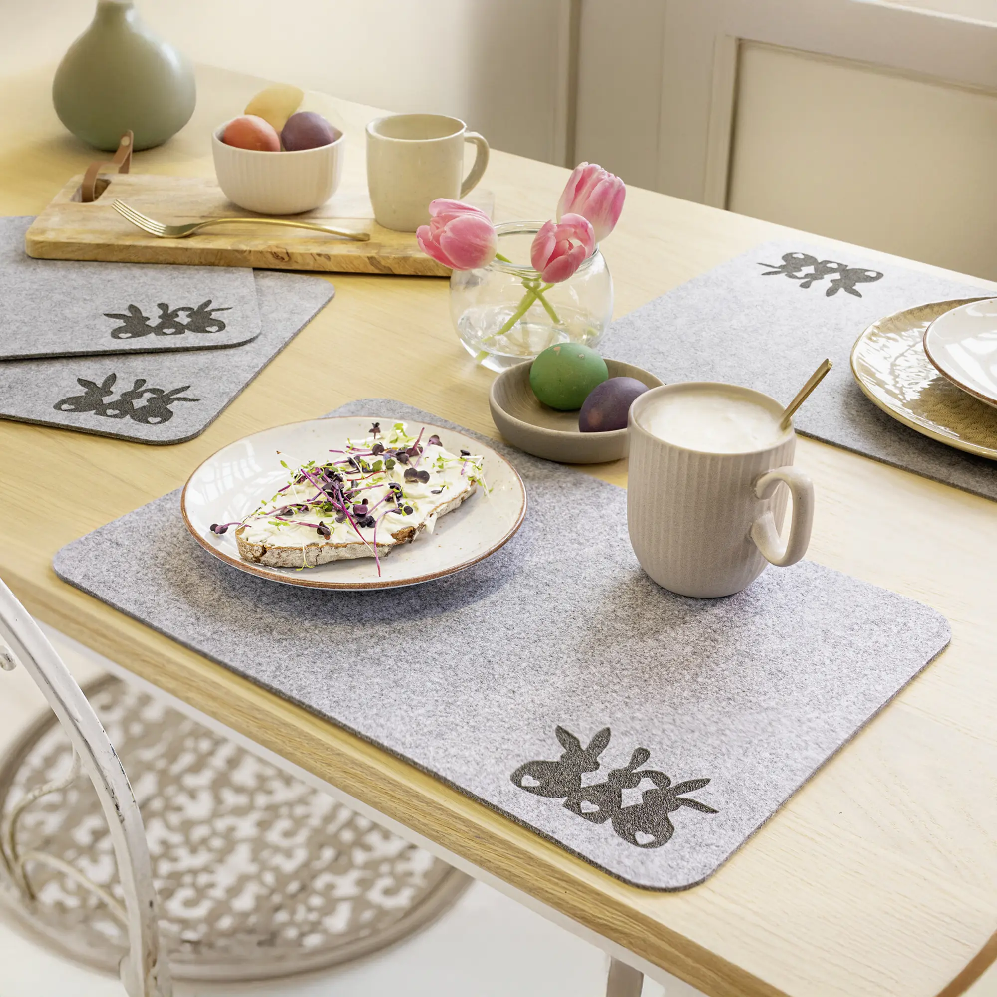 Platzmatte "Hasentrio", 4er Set im Frank Flechtwaren Online Shop für Ostern kaufen Platzmatte "Hasentrio", 4er Set im Frank Flechtwaren Online Shop für Ostern kaufen