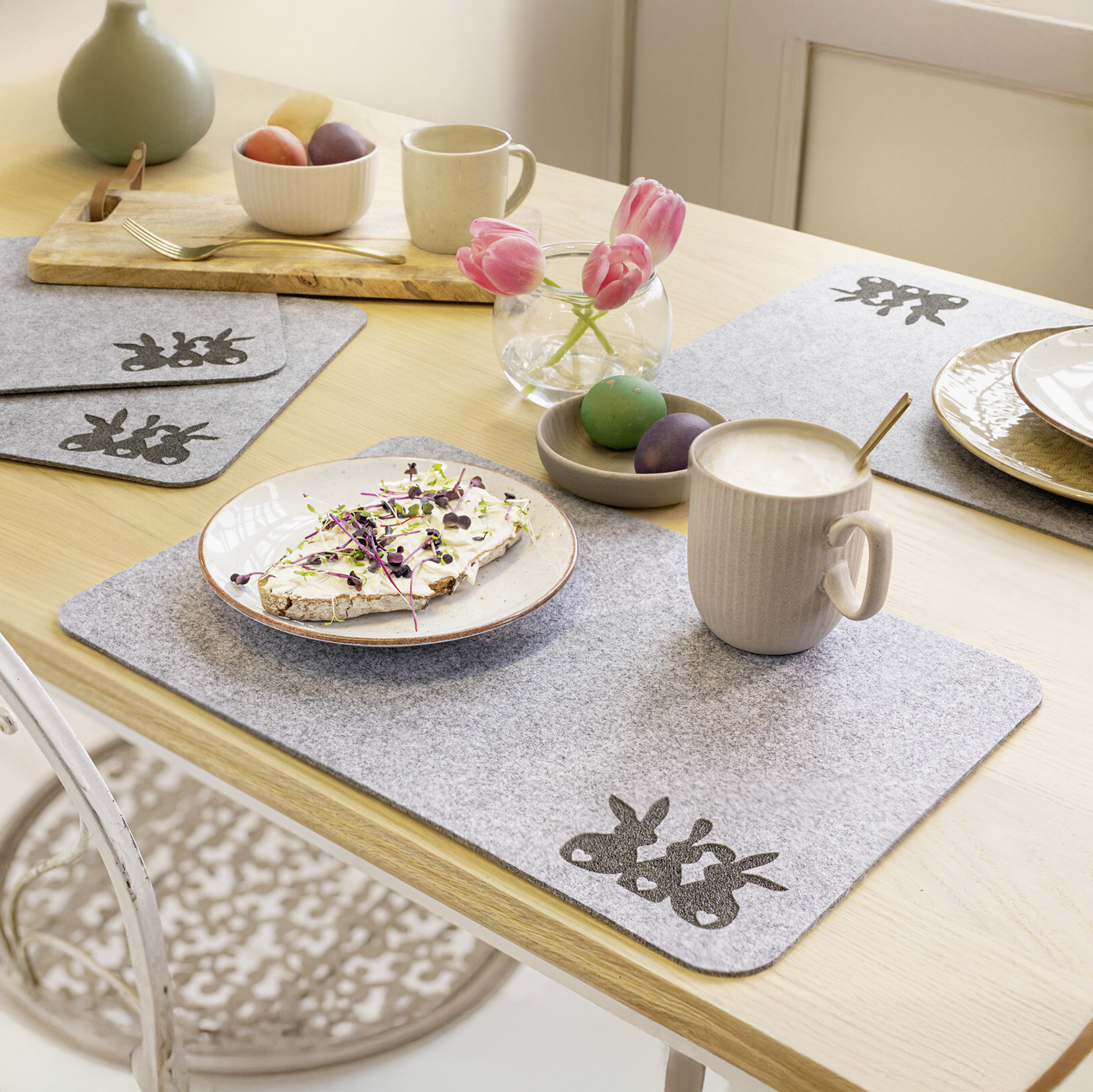 Platzmatte "Hasentrio", 4er Set  im Frank Flechtwaren Online Shop kaufen