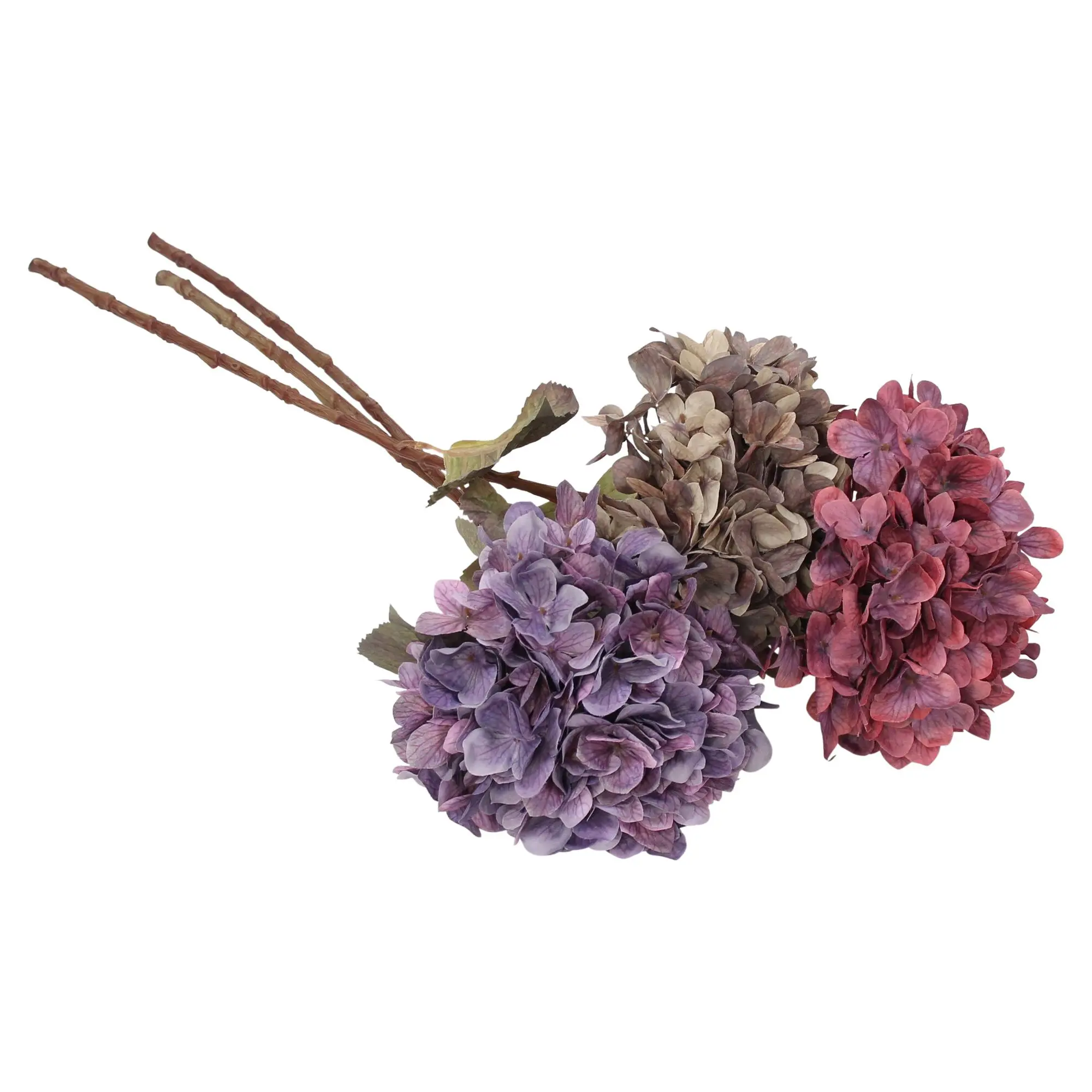 Kunstblume "Hortensien", 3er Set  im Frank Flechtwaren Online Shop für Nostalgischer Herbstgarten kaufen