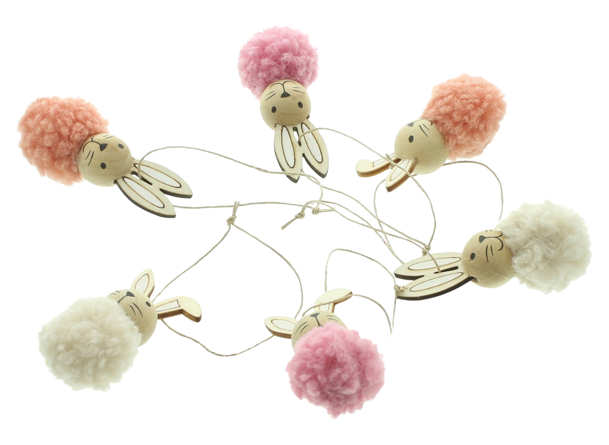 Osterhänger "Plüschhäschen", 6er Set  im Frank Flechtwaren Online Shop für Dekohänger kaufen