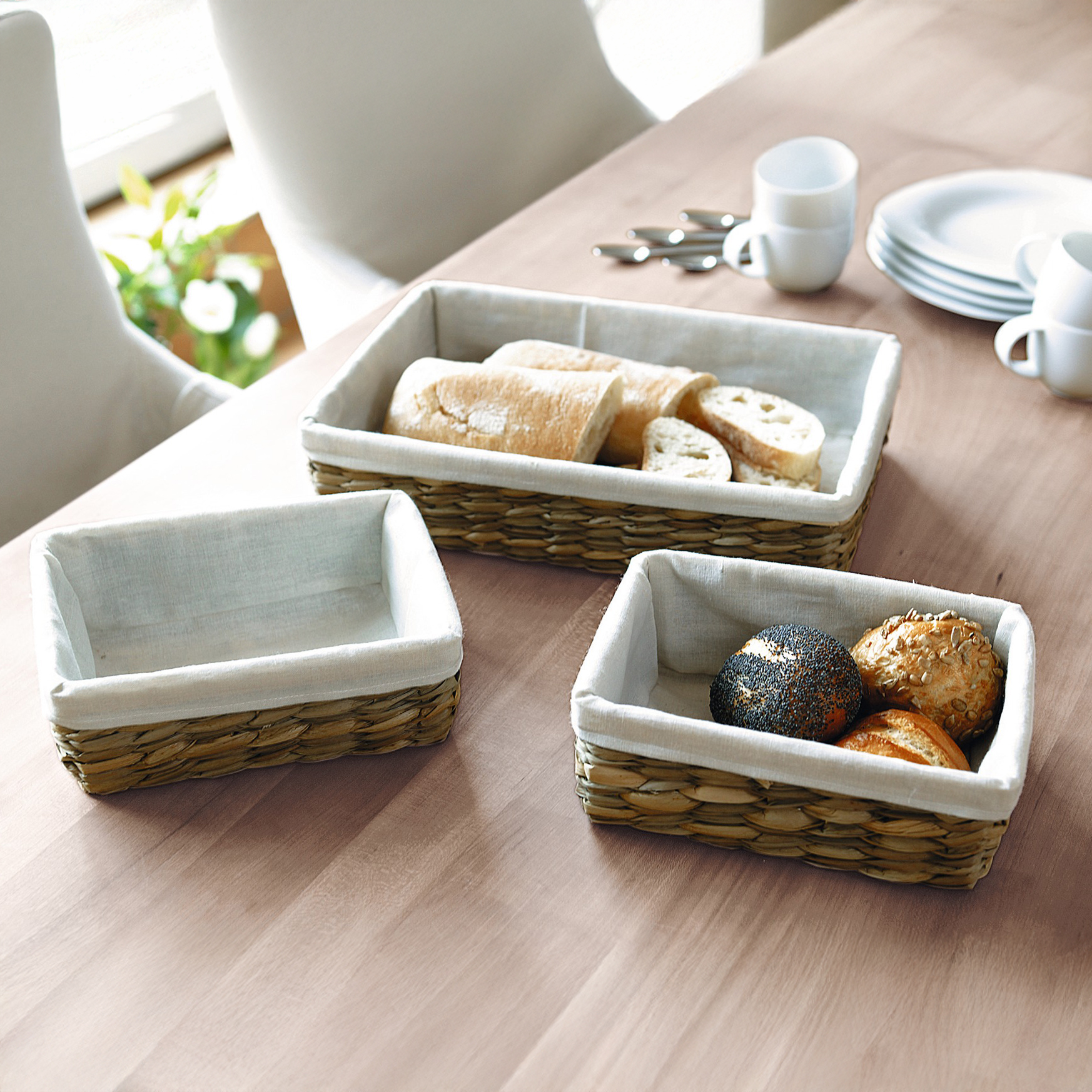 Eckiges Korbset, 3tlg.  im Frank Flechtwaren Online Shop kaufen