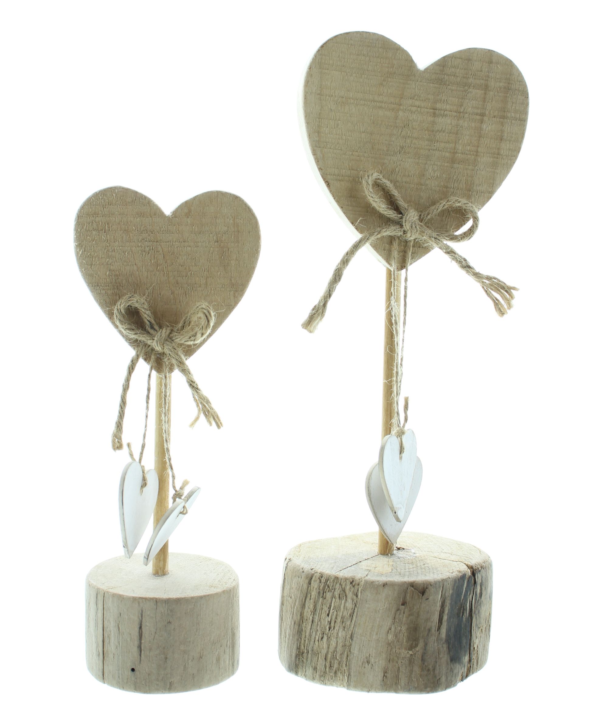 Holzdeko "Herzchen", 2er Set  im Frank Flechtwaren Online Shop für Ostern kaufen