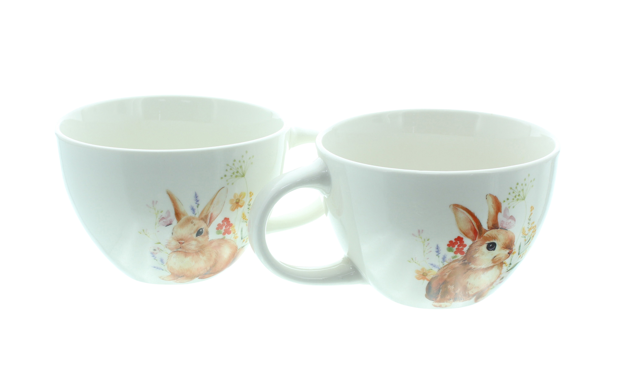 Jumbotasse "Blumenhäschen", 2er Set  im Frank Flechtwaren Online Shop für Küche kaufen