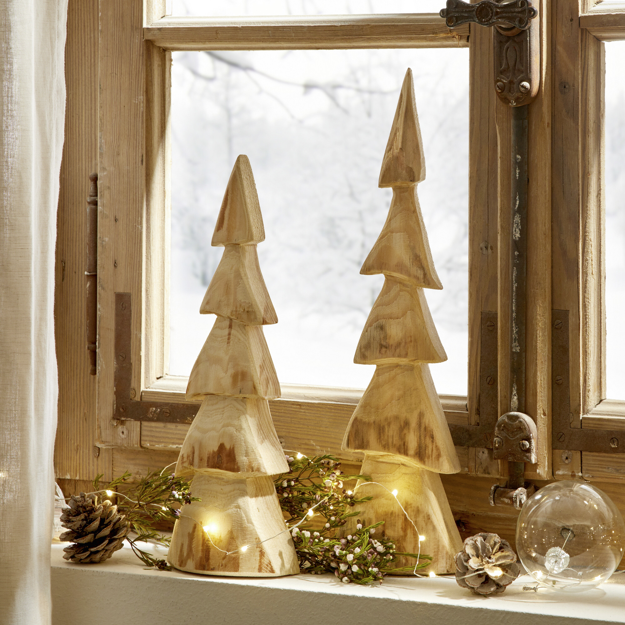 Holzdeko "Tanne", 2er Set  im Frank Flechtwaren Online Shop für Tannenbäume kaufen