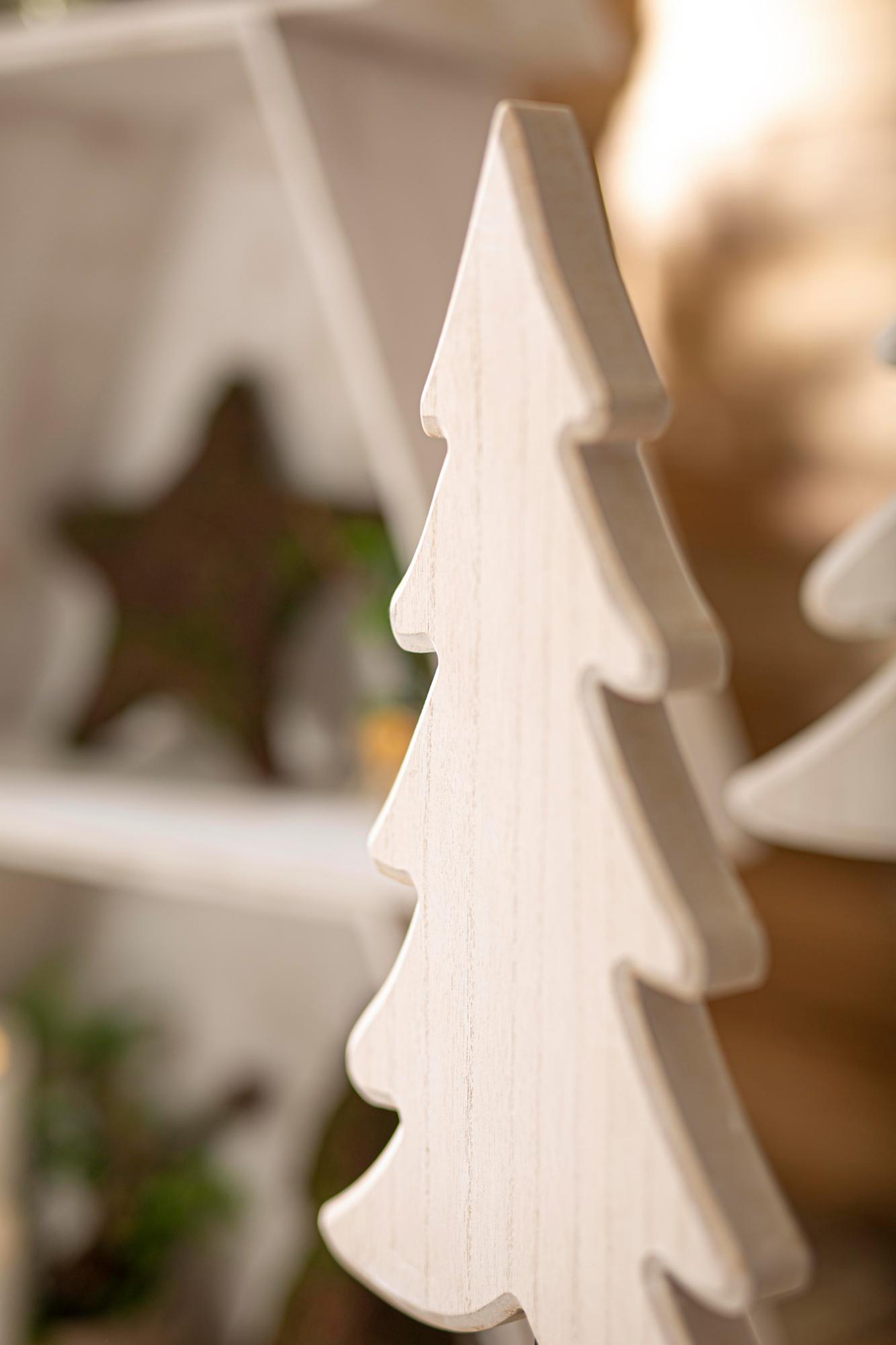 Holz-Tanne "White washed", 2er Set  im Frank Flechtwaren Online Shop für Tannenbäume kaufen