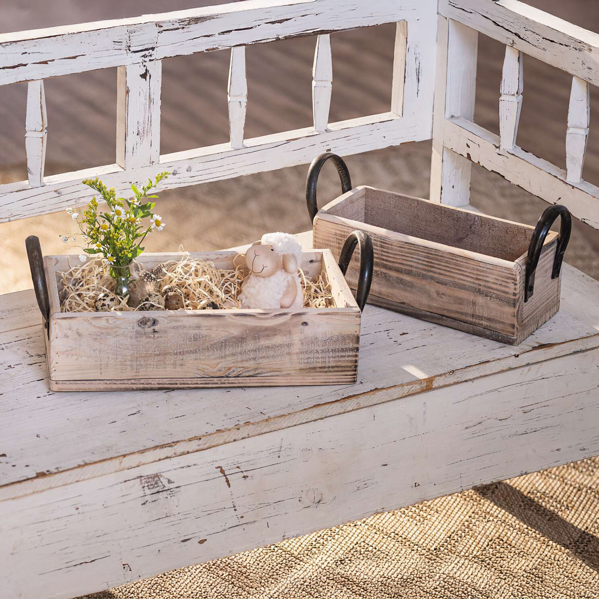 Kiste "Metallgriffe", 2er Set  im Frank Flechtwaren Online Shop kaufen