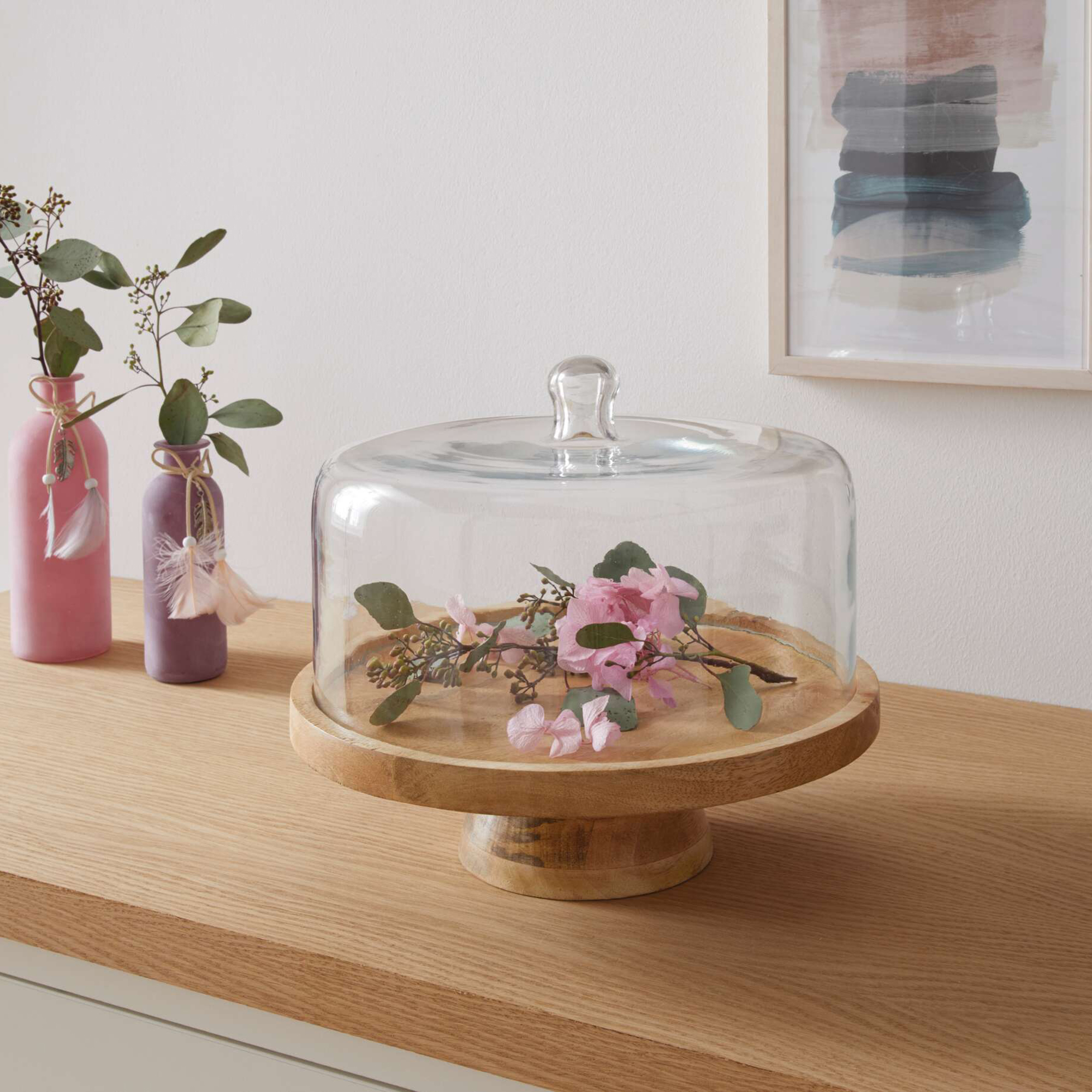 Servierplatte "Mangoholz" mit Glasglocke im Frank Flechtwaren Online Shop für Küche kaufen Servierplatte "Mangoholz" mit Glasglocke im Frank Flechtwaren Online Shop für Küche kaufen