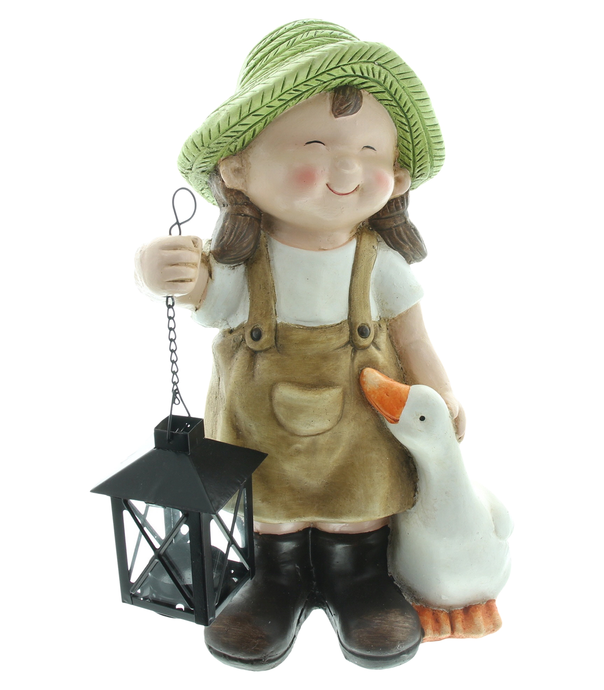 Figur "Mädchen mit Gans"  im Frank Flechtwaren Online Shop für Gartenfiguren kaufen