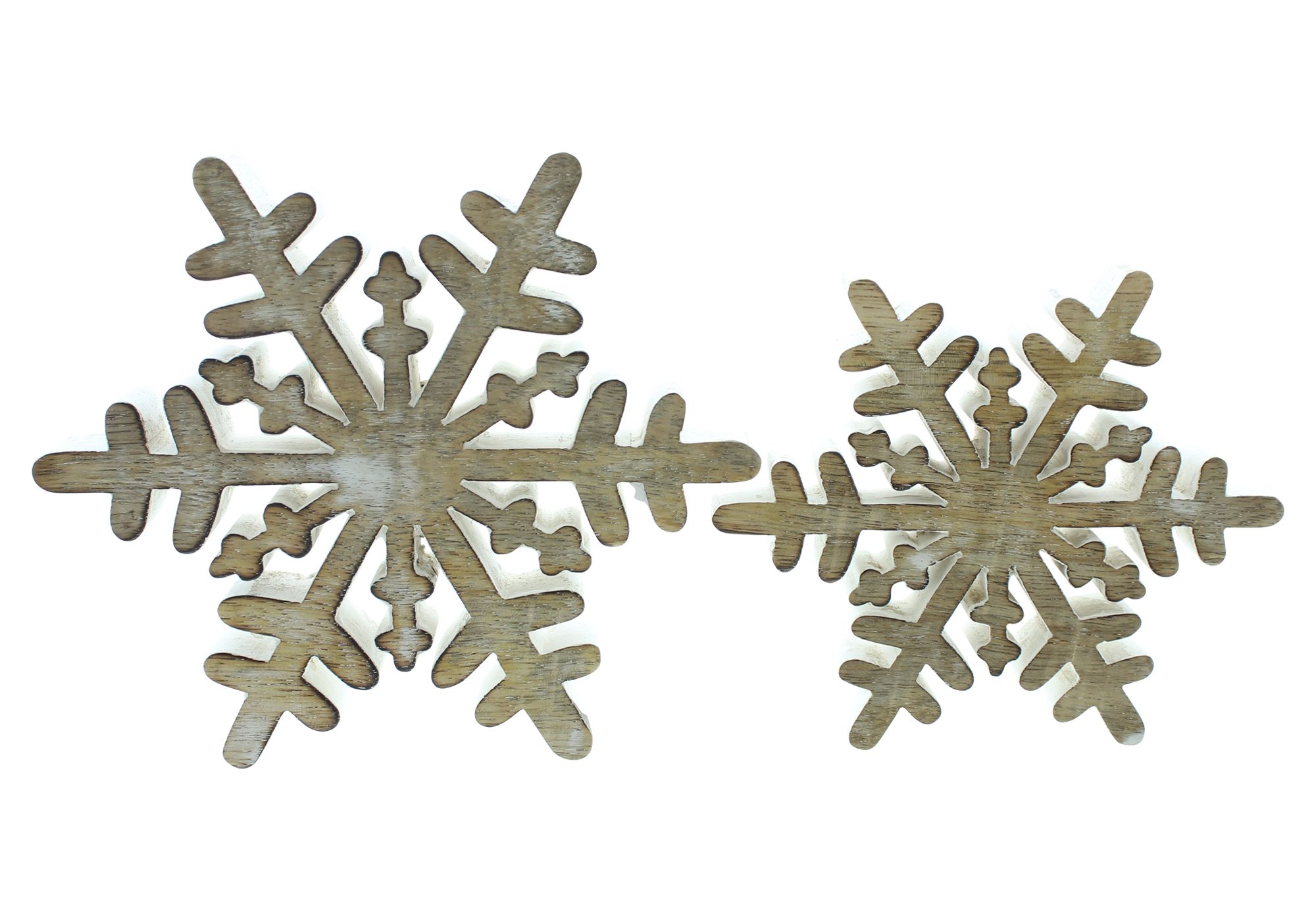 Holzdeko "Schneeflocke", 2er Set  im Frank Flechtwaren Online Shop für Sterne kaufen