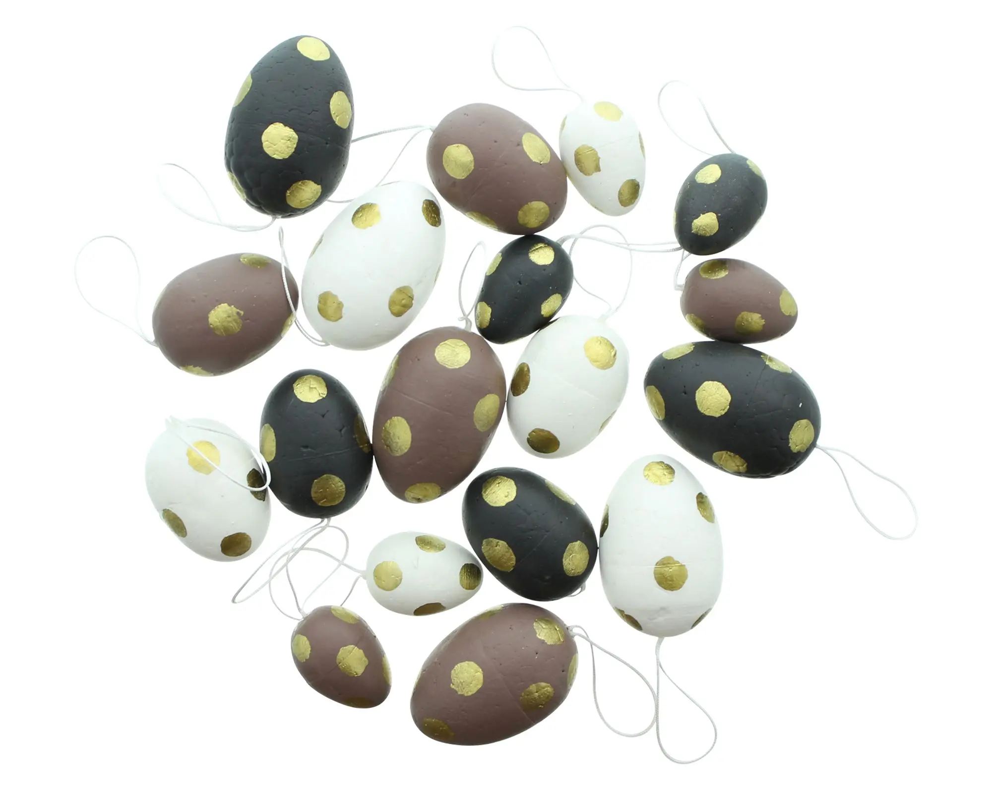 Deko-Ei "Goldpunkte", 18er Set  im Frank Flechtwaren Online Shop für Ostern kaufen