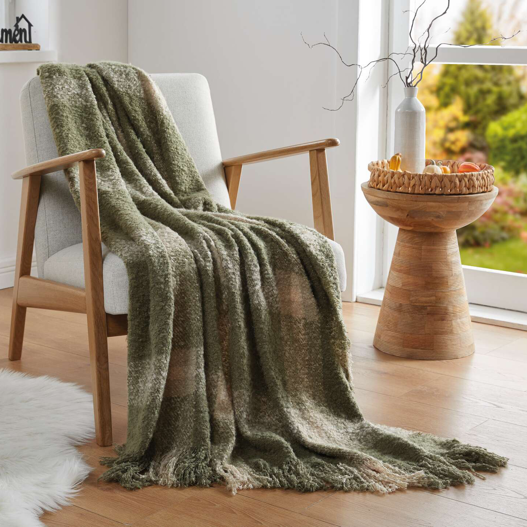 Acheter Couverture douillette "carreaux verts"  dans la boutique en ligne de Frank Flechtwaren