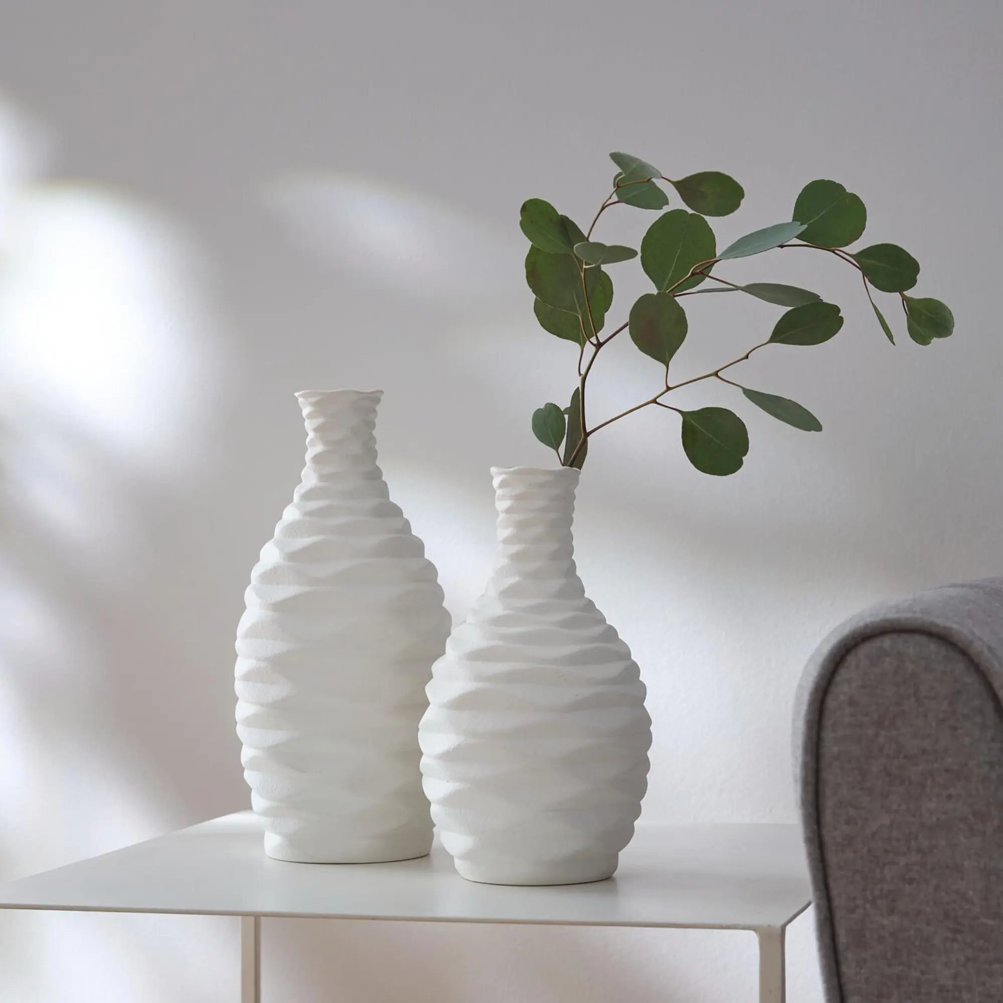 Dekovase "White", 2er Set  im Frank Flechtwaren Online Shop kaufen