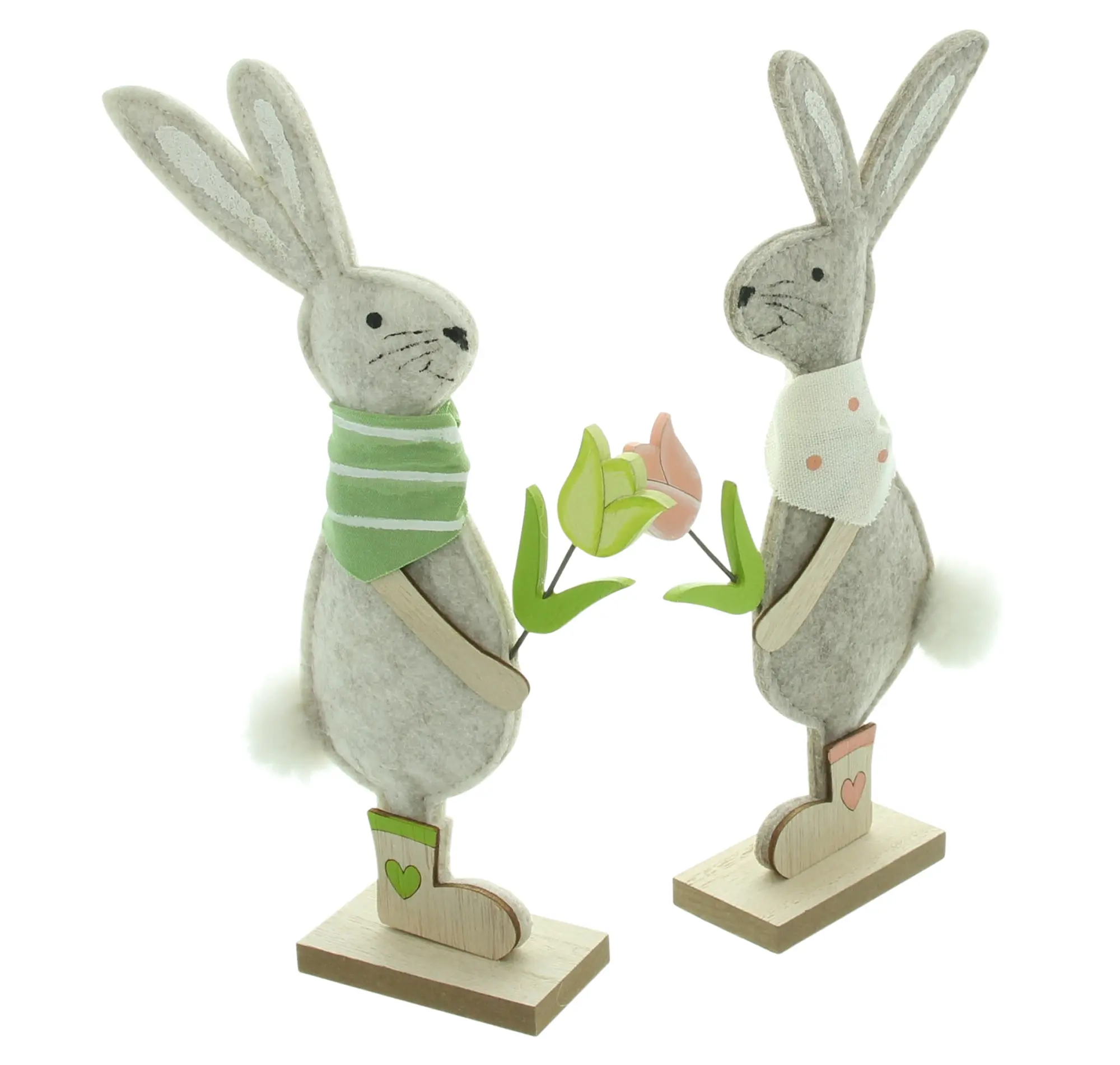 Hase "Blumenpaar", 2er Set  im Frank Flechtwaren Online Shop für Hasen &amp; Co kaufen
