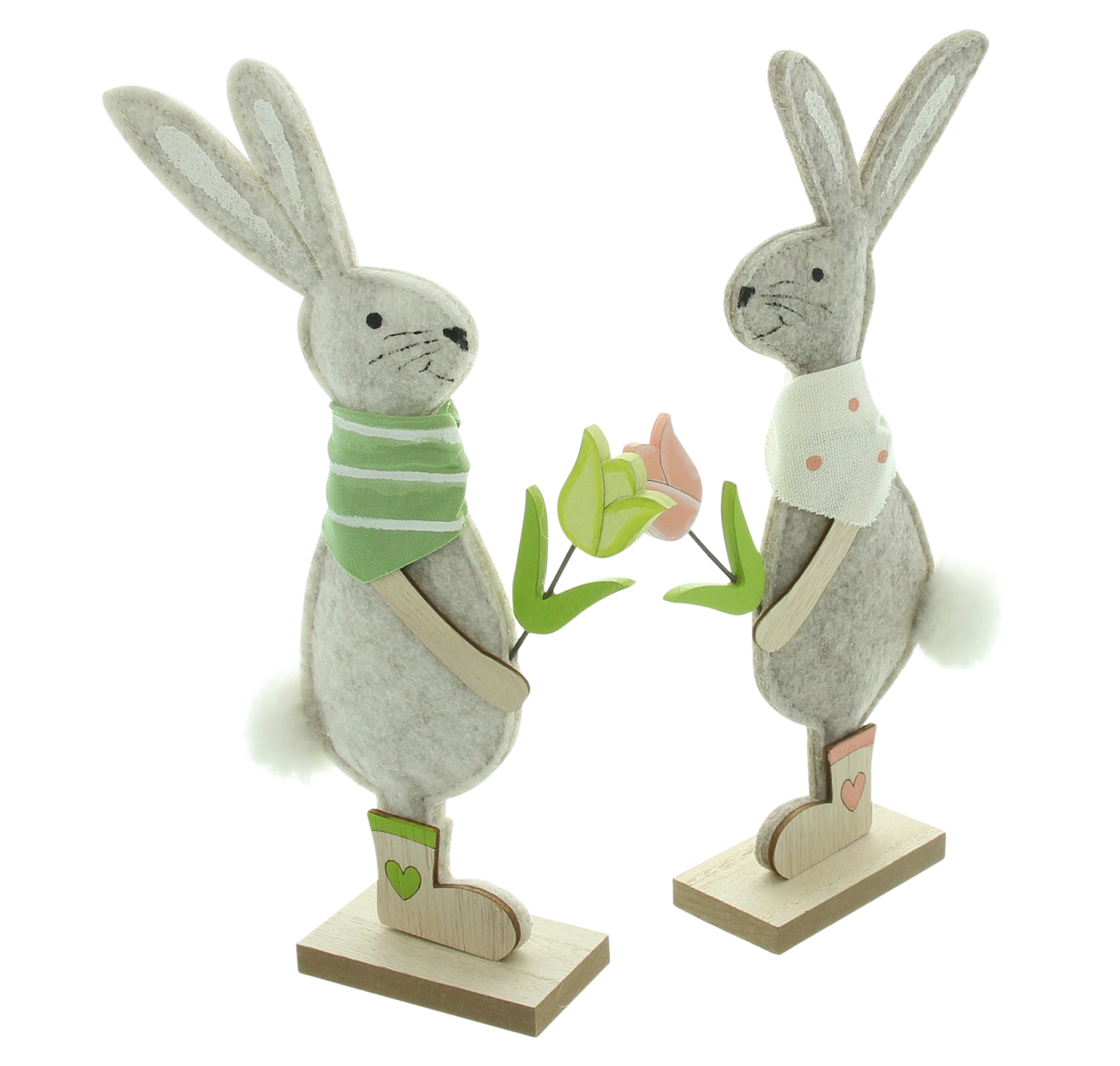 Hase "Blumenpaar", 2er Set  im Frank Flechtwaren Online Shop für Gerade eingetroffen kaufen