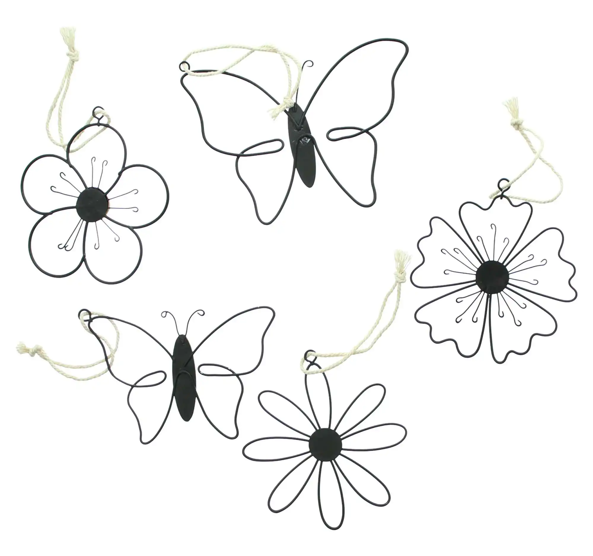Hänger "Blume &amp; Schmetterling", 5er Set  im Frank Flechtwaren Online Shop für Ostern kaufen