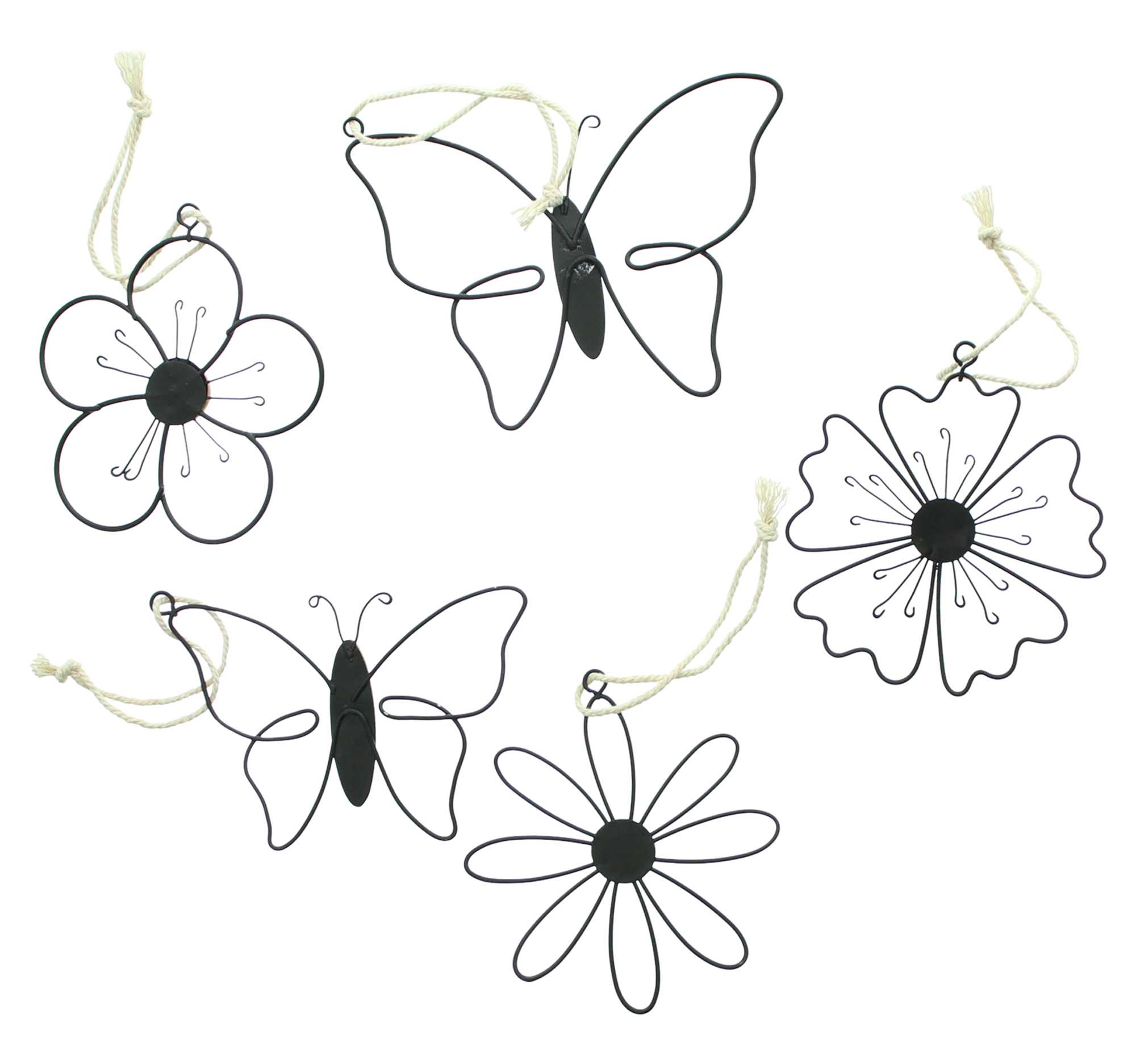 Hänger "Blume &amp; Schmetterling", 5er Set  im Frank Flechtwaren Online Shop für Ostern kaufen