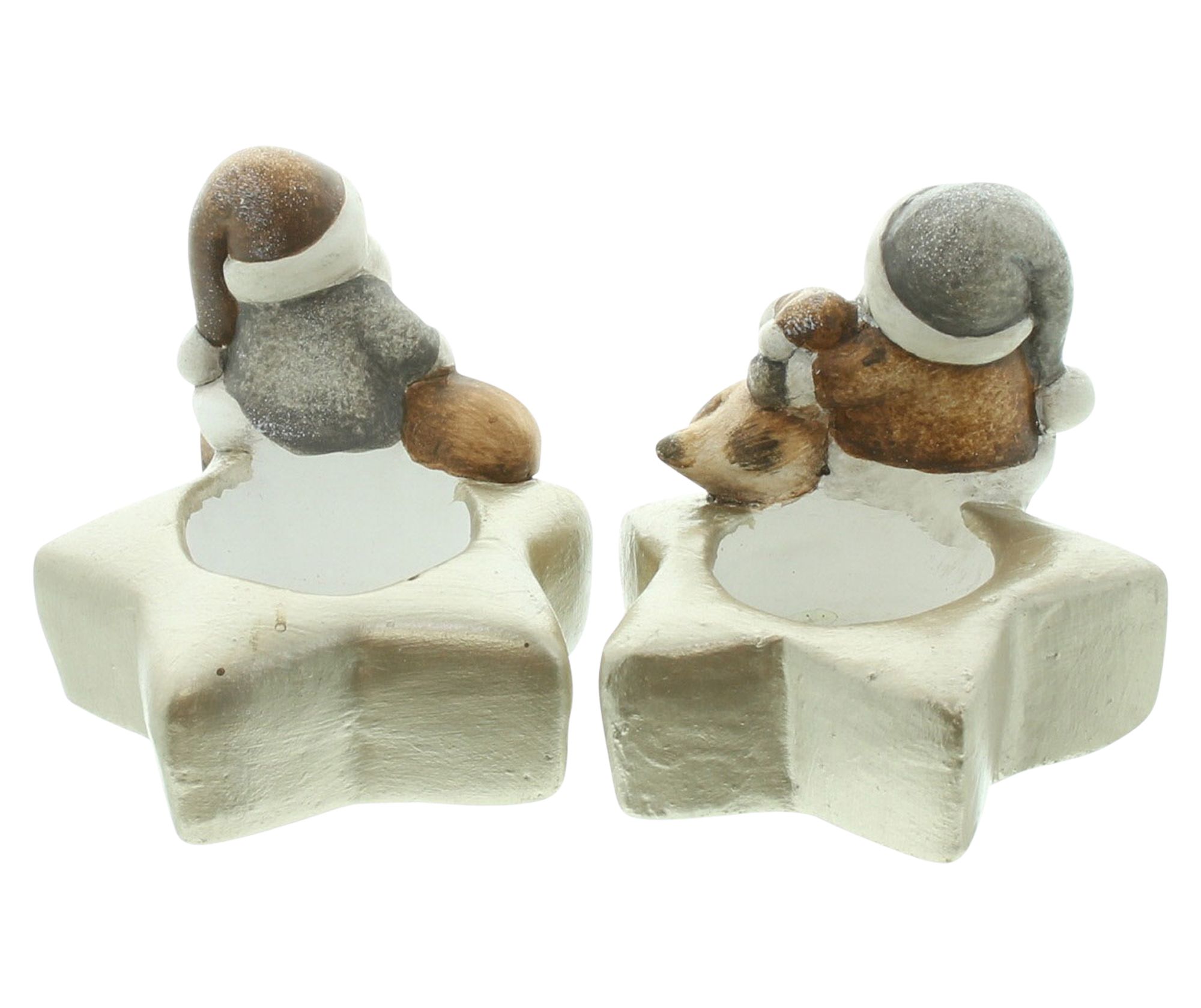 Teelichthalter "Stern mit Santa", 2er Set  im Frank Flechtwaren Online Shop für Sterne kaufen