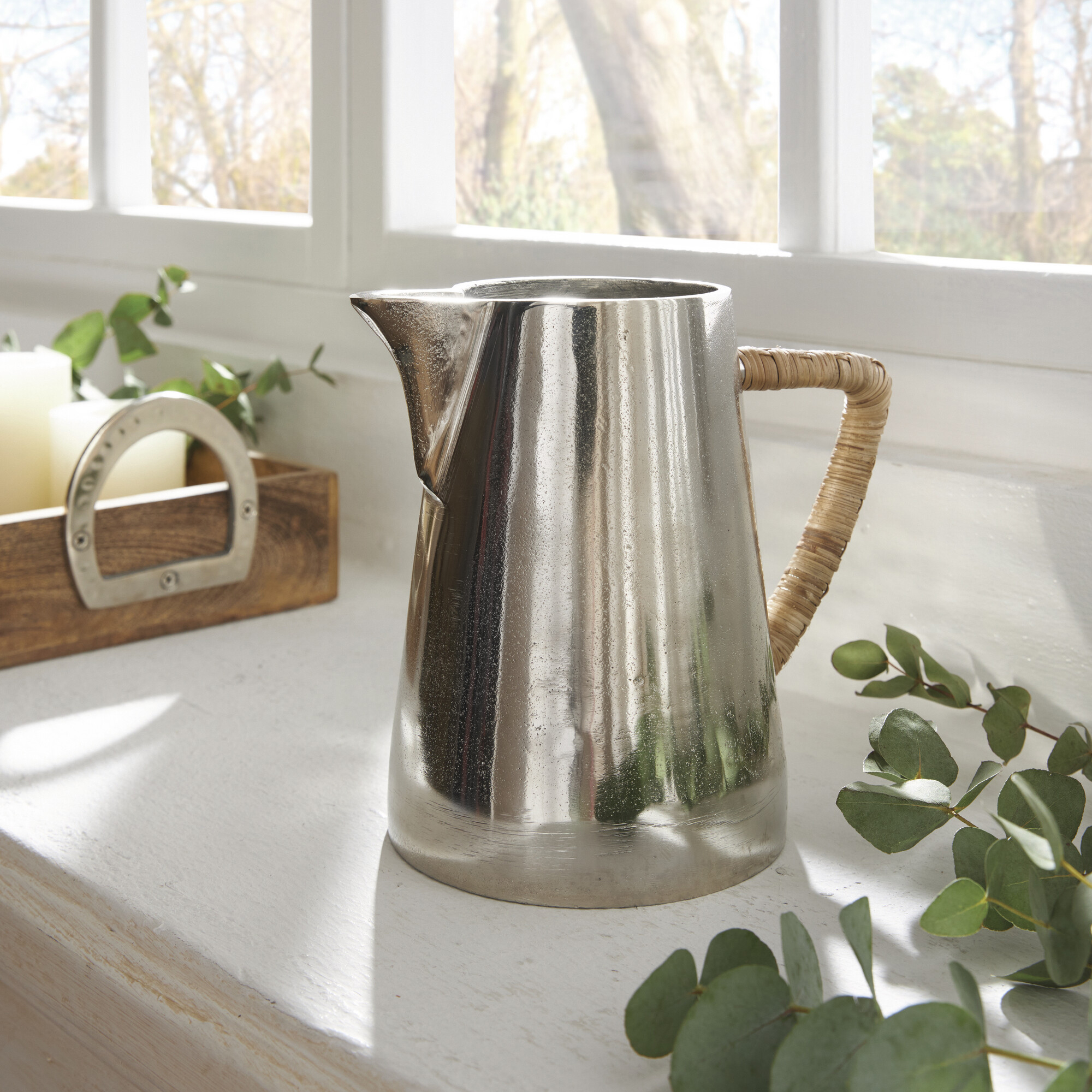 Dekokanne "Silber"  im Frank Flechtwaren Online Shop kaufen