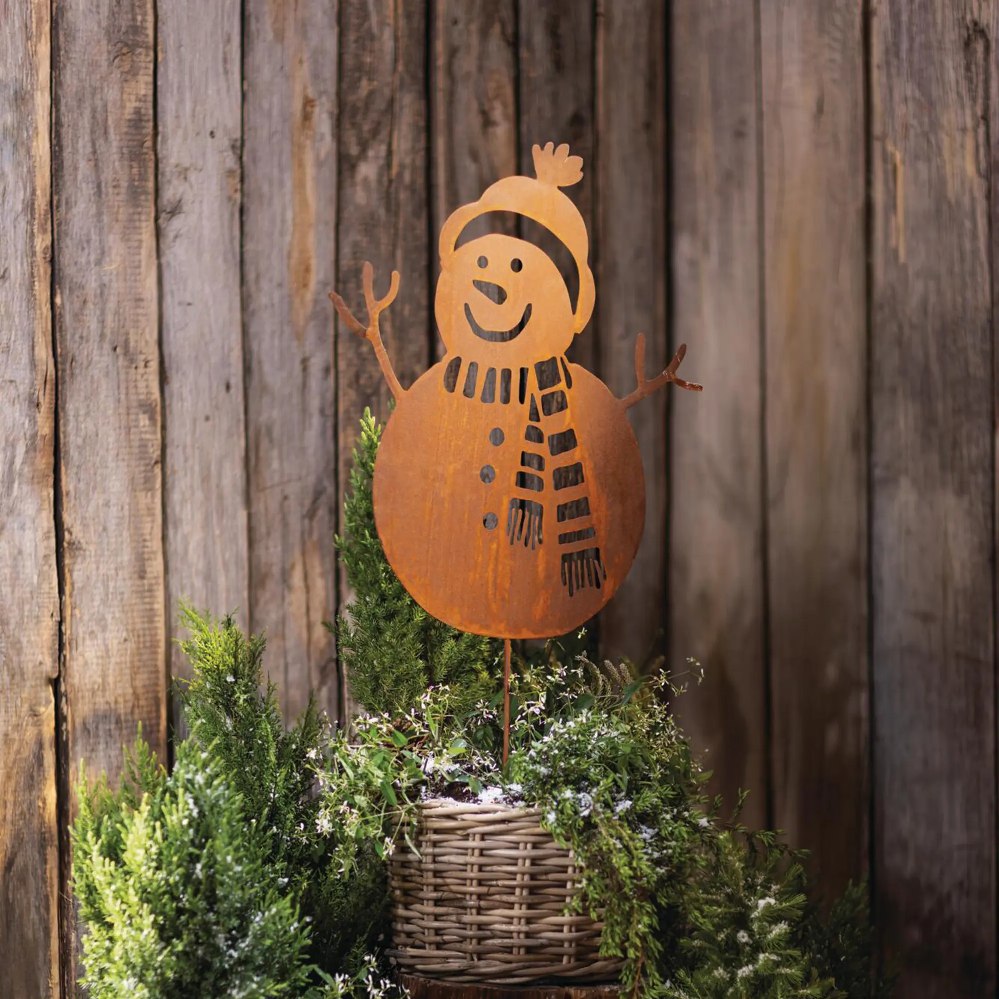 Gartenstecker "Schneemann"  im Frank Flechtwaren Online Shop kaufen