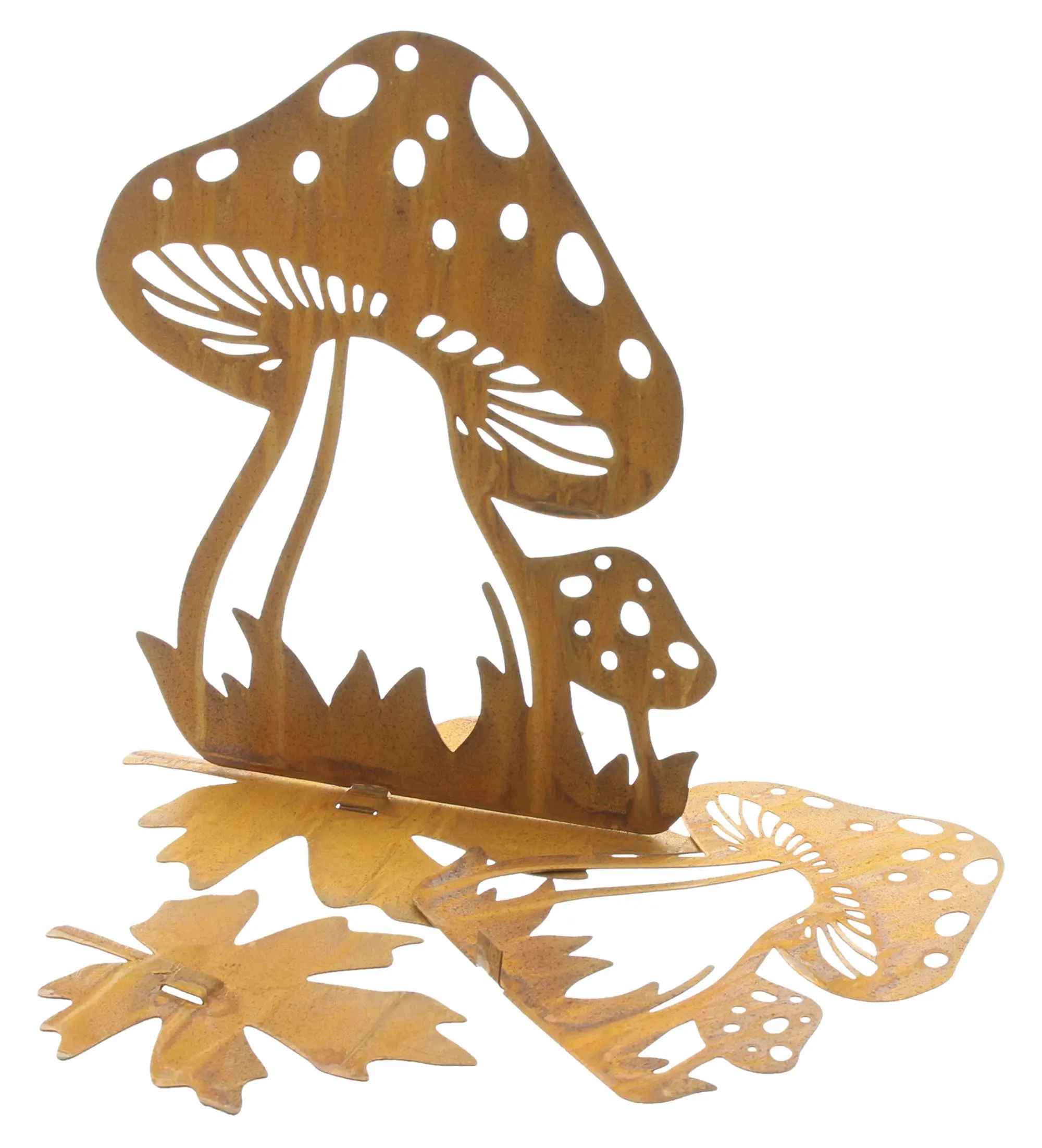 Metalldeko "Pilz", 2er Set  im Frank Flechtwaren Online Shop für Herbstgarten kaufen