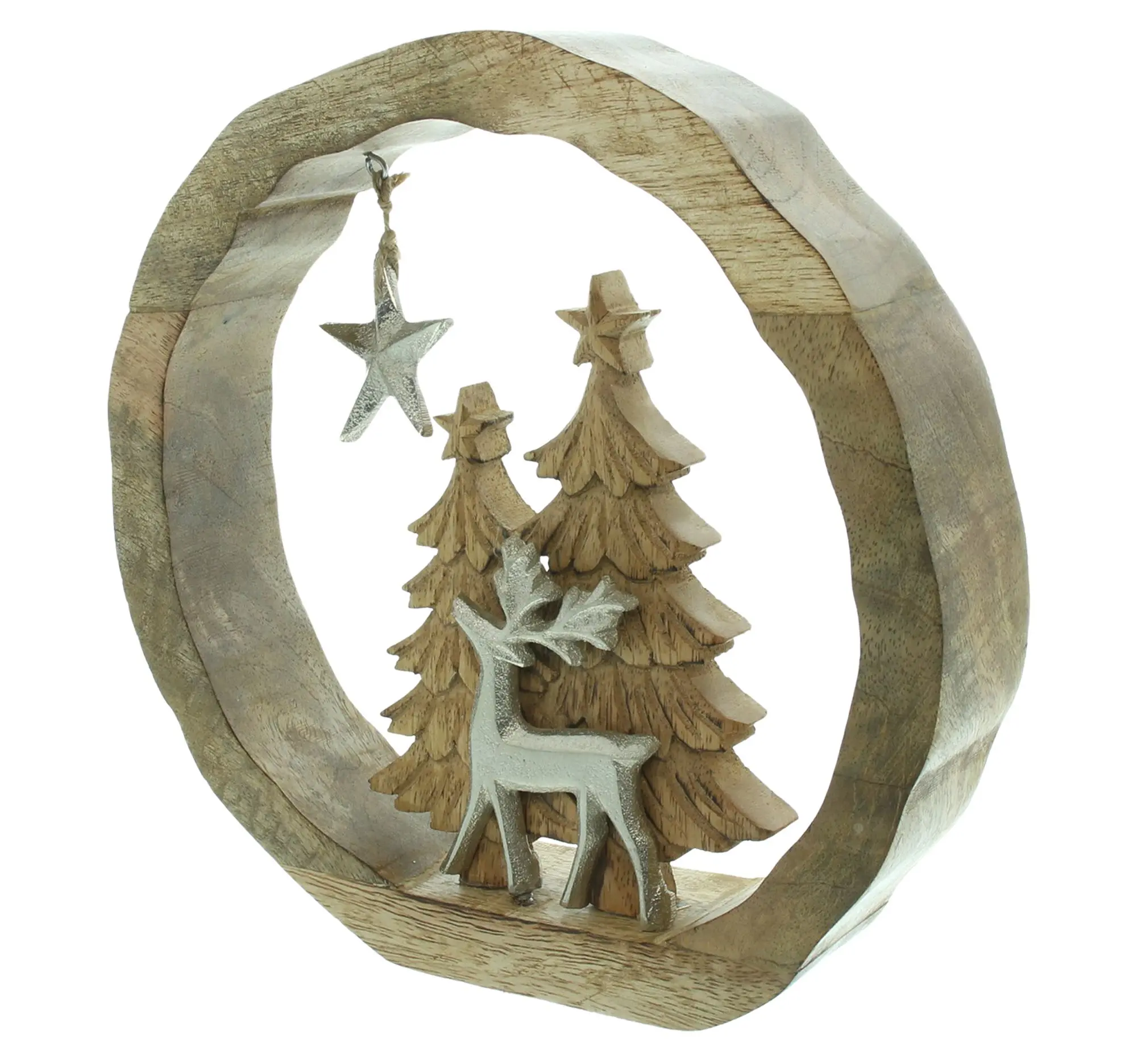 Holz-Kranz "Winterwald"  im Frank Flechtwaren Online Shop für Weihnachtliche Dekoringe kaufen