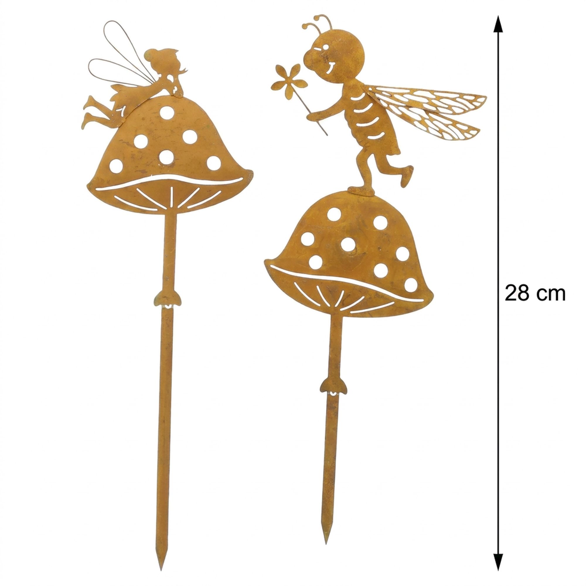 Gartenstecker "Pilzfreunde", 2er Set  im Frank Flechtwaren Online Shop für Bunter Ostergarten kaufen